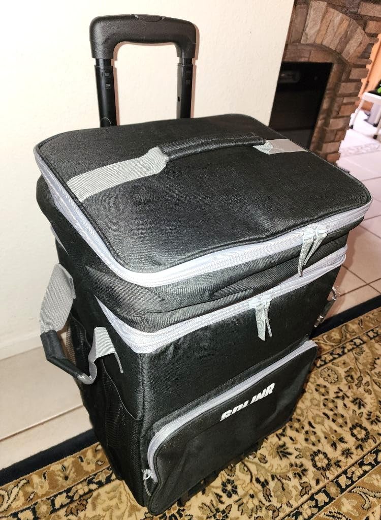 SDLINR Collapsible Cooler with Wheels, Rolling Cooler Bag for Beach Travel | Two-layer Large Capacity, Leakproof Food-grade EVA Liner, Insulated Soft Sided Rolling Coolers, Ice Chest with Wheels customer photo 1