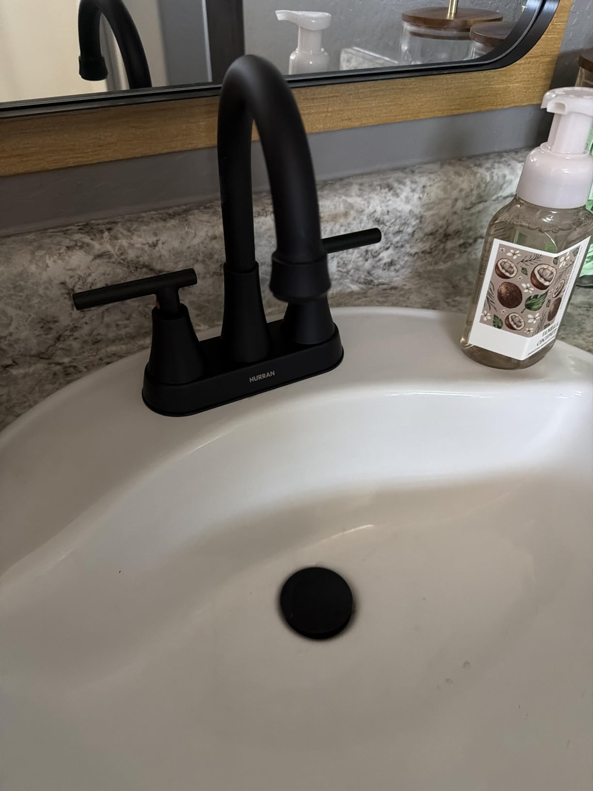 Bathroom Faucet, Hurran 4 inch Centerset 2-Handle Lead-Free, Brushed Nickel | Bathroom Sink Faucet with Pop-up Drain and Supply Lines, Stainless Steel Faucet for Vanity RV Restroom Laundry Outdoor Sink customer photo 1