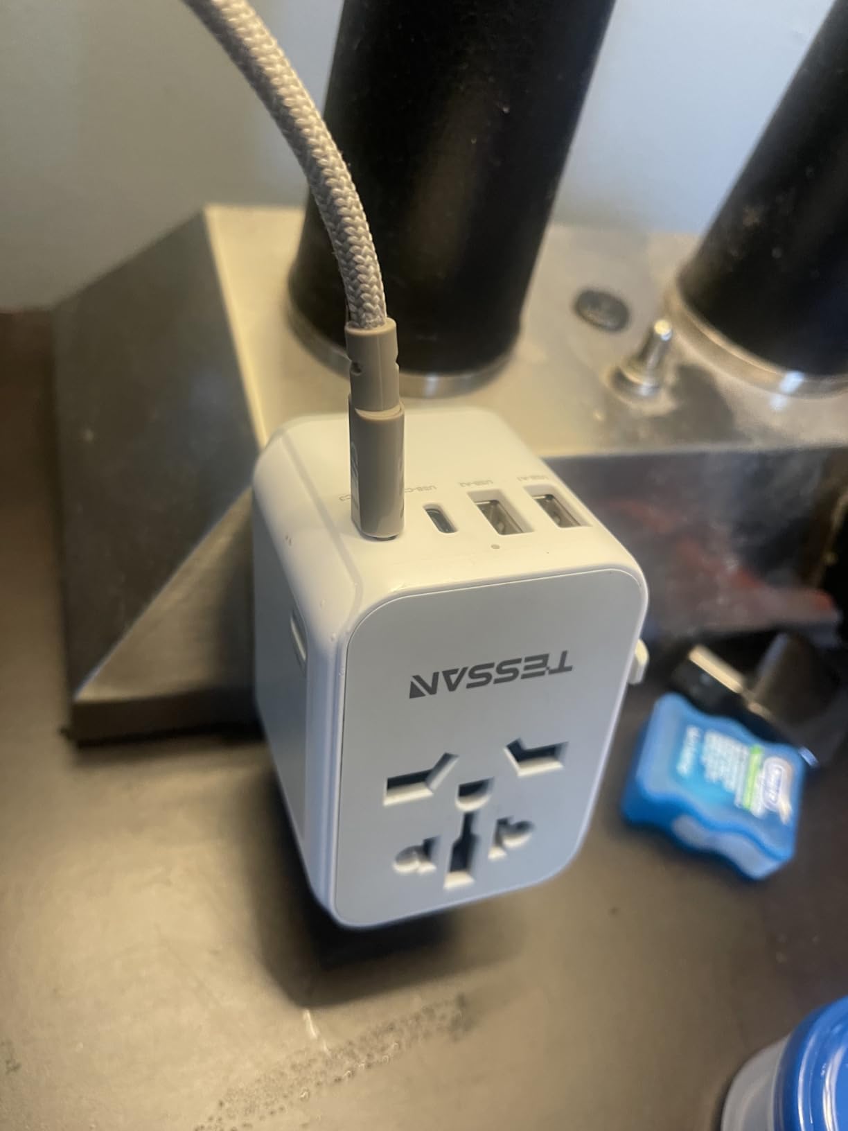TESSAN Universal Travel Adapter 28W, International Power Adapter | Travel Adapter Worldwide, 3 USB C 2 USB A Ports, US to European UK Italy Ireland New Zealand, Type C G A I Plug customer photo 1