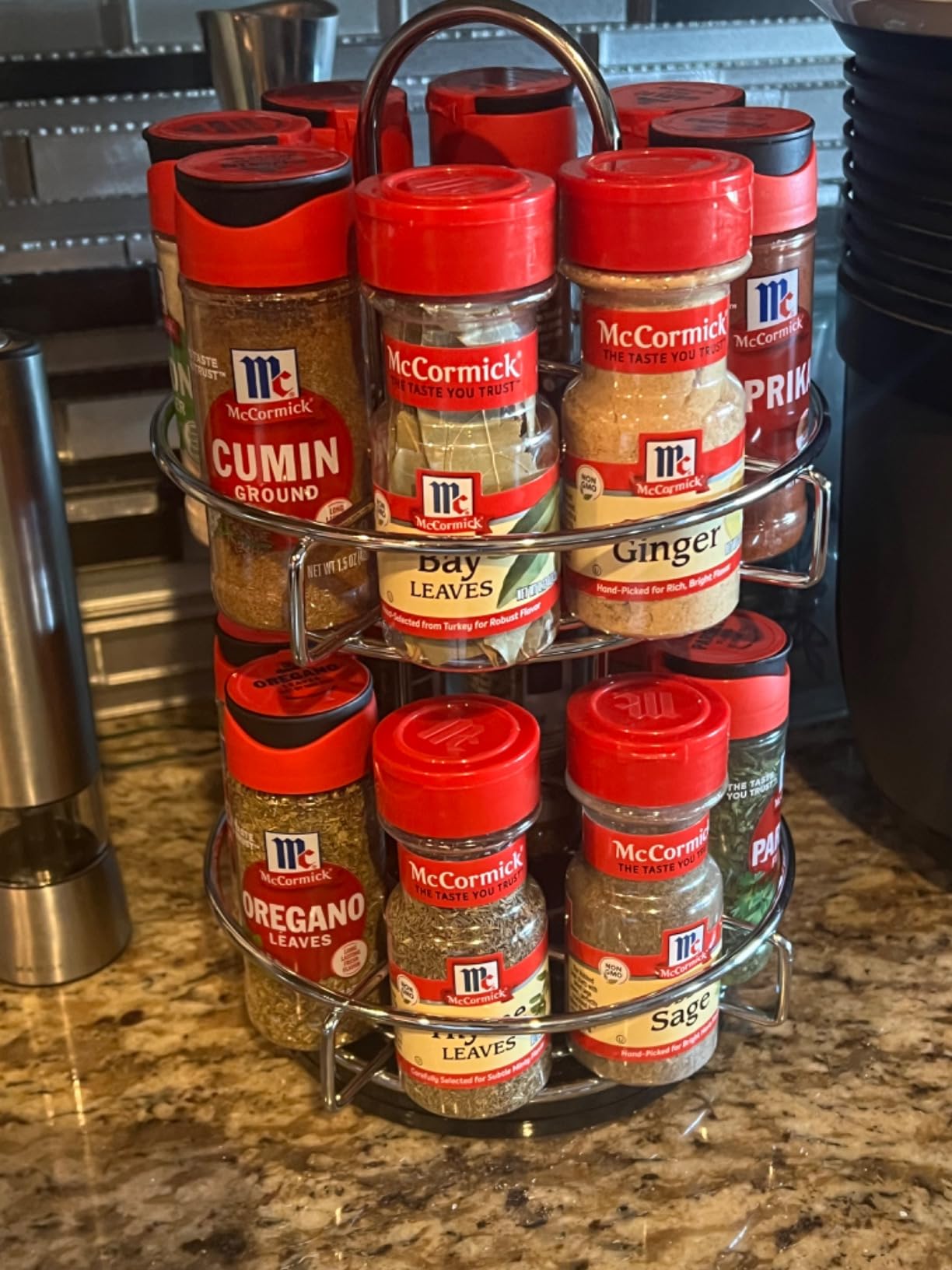 McCormick Spice Rack, Two Tier Chrome, Featuring 16 Herbs & Spices for Everyday Cooking customer photo 1