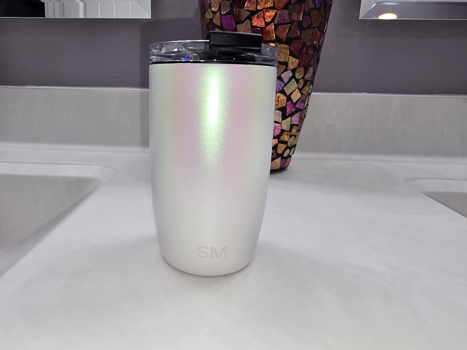 Simple Modern Travel Coffee Mug with Lid | 16oz | Beige customer photo 1