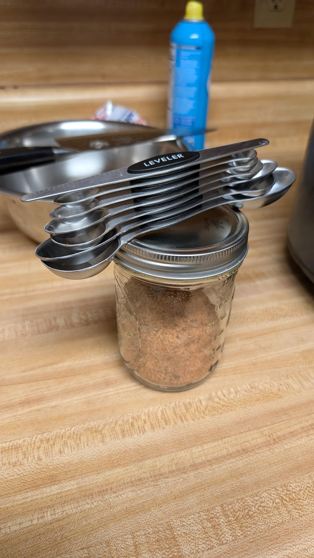 Magnetic Measuring Spoons Set Stainless Steel with Leveler, Stackable Metal Tablespoon Measure Spoon for Baking, Measuring Cups and Spoon Set Kitchen Gadgets Apartment Essentials Fits in Spice Jars customer photo 1