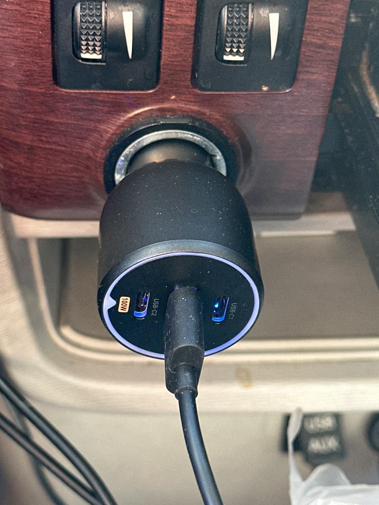 UGREEN 130W 3-Port USB C Car Charger, Type C Cigarette Lighter Adapter | 2 USB-C 1 USB-A, Compatible with iPhone 17 Air 17 Pro 17 Pro Max 16 15 14 13 12, Galaxy S25 S24 S23 Ultra, iPad, MacBook customer photo 2