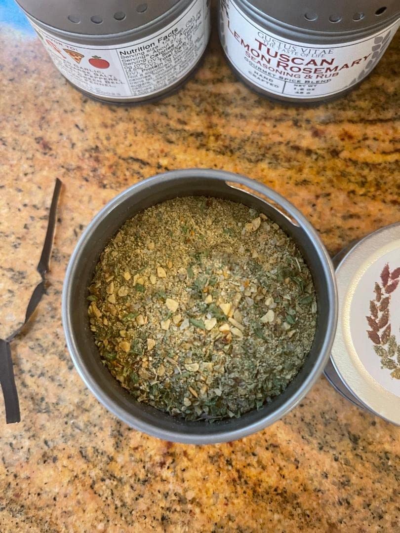 Gustus Vitae Italian Seasoning Gift Set of 6 | Tastes of Italy Spices | All Natural | Gourmet Gift | Tuscan Italian Herbs | Non GMO | Made in USA | Magnetic Tin customer photo 1
