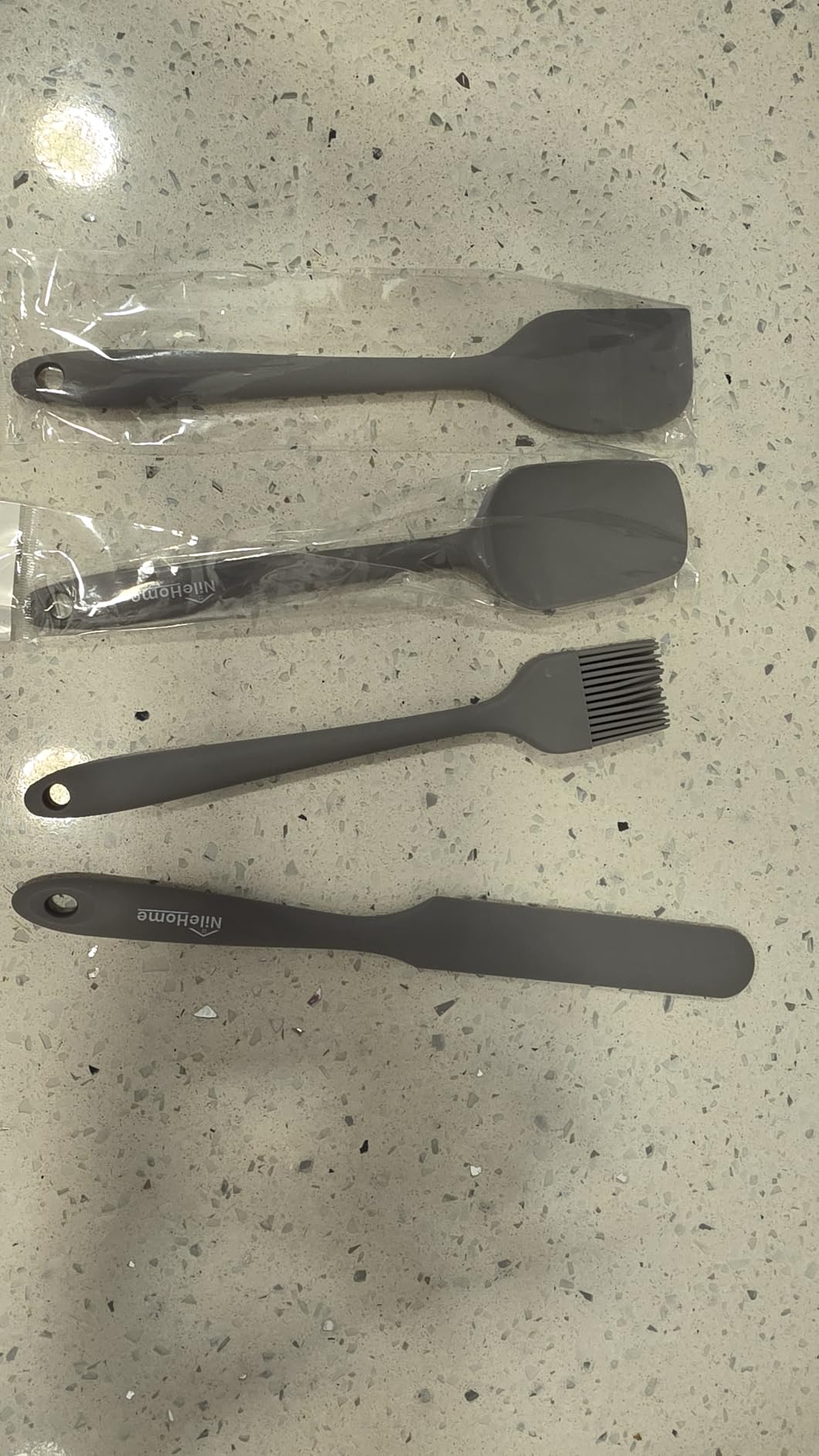 NileHome 6 Pieces Silicone Spatula Set with Silicone Brush, Mixing-Black | Food-Grade Material, Heat Resistant Up to 600°F, Dishwasher Safe, BPA-Free customer photo 1