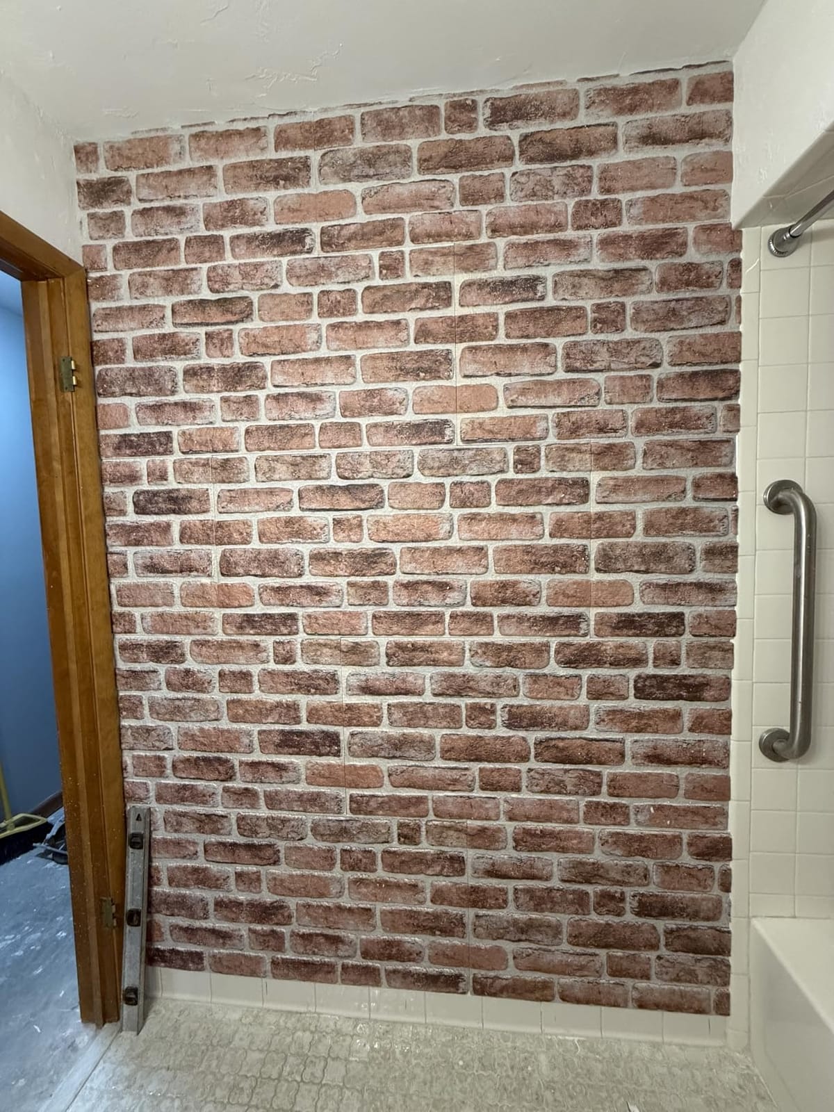 Dundee Deco 3D Wall Panels Faux Brick - Cladding, Grey Stone Look Wall Paneling, Styrofoam Facing for Living Room, Kitchen, Bathroom, Balcony, Bedroom, Set of 10, Covers 53 sq ft customer photo 2