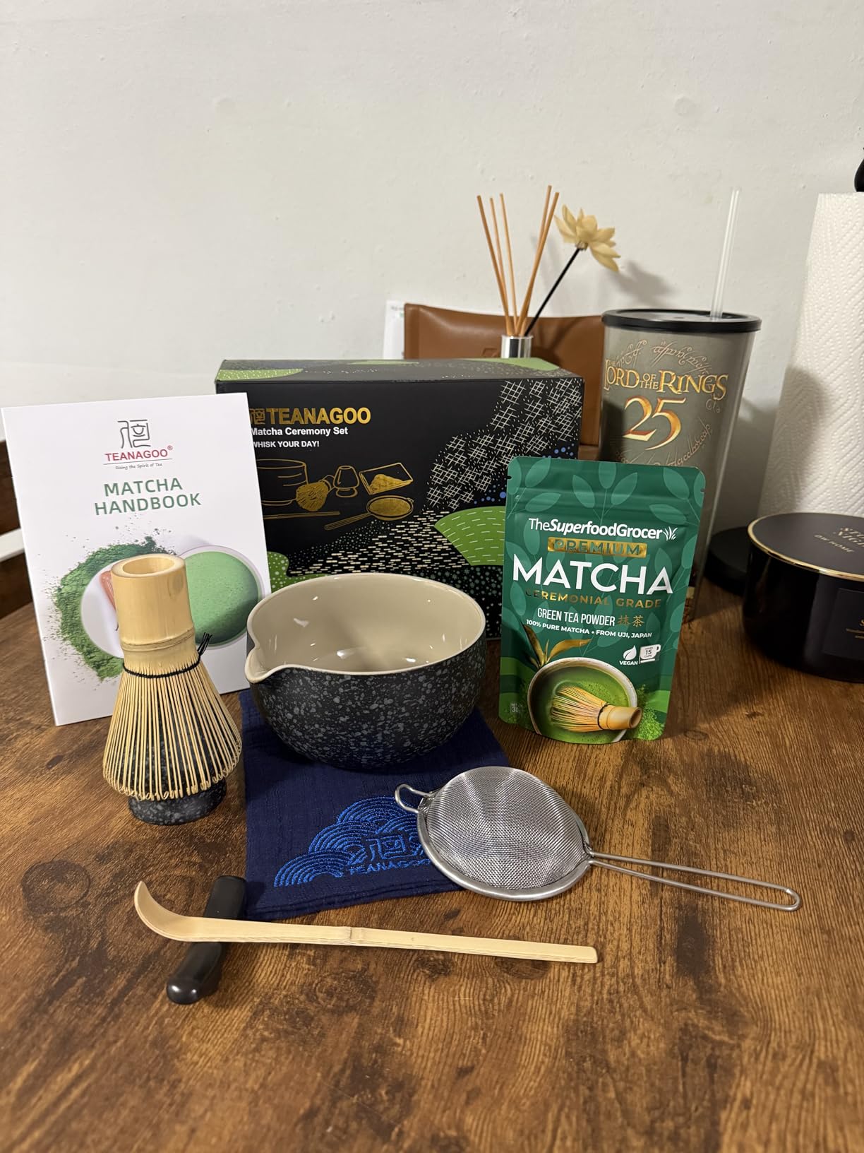 TEANAGOO Matcha Whisk Set Black, 7 Pcs Matcha Set, Matcha Kit for Ceremony, Tradition Tea Set for Making Breakfast/Latte, Matcha Whisk Set with Bowl(Chawan)/Whisk and Holder, Gift for Family/Friend customer photo 1