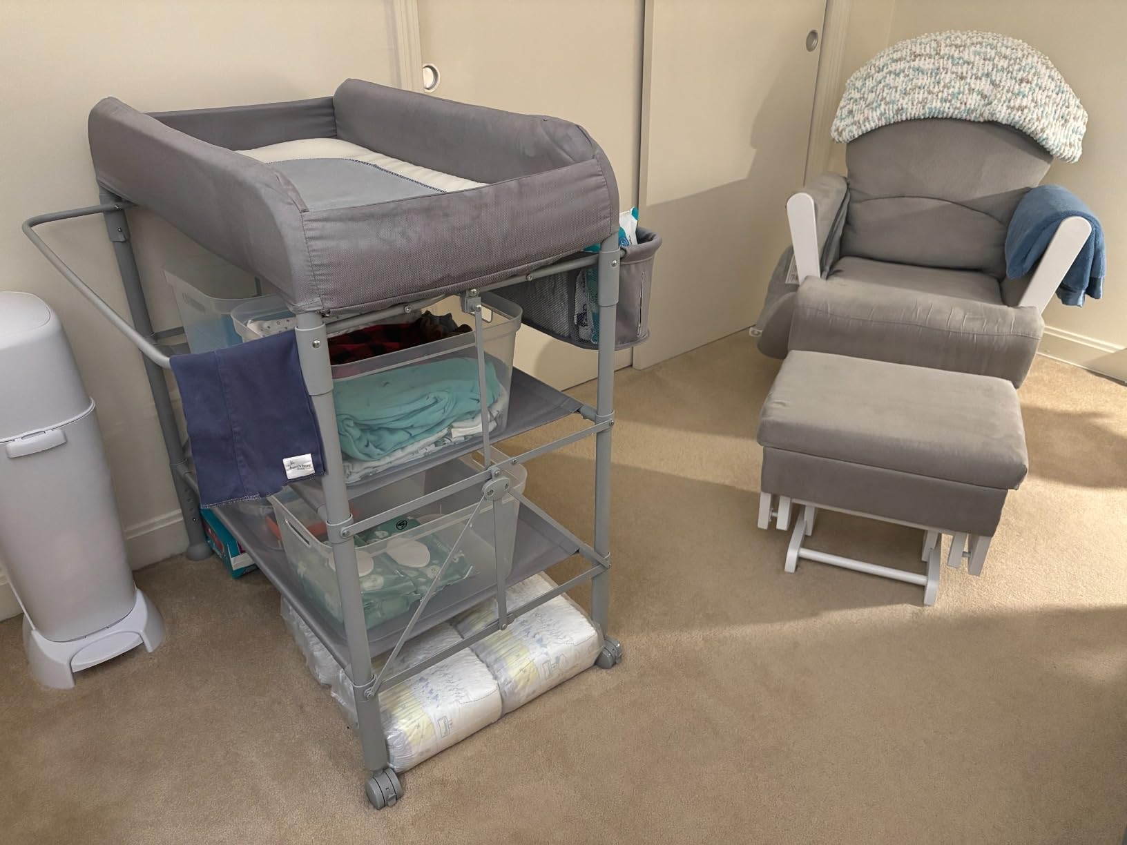 BEKA Diaper Changing Station, Portable Changing Table for Baby, Waterproof, Folding Portable Changing Station, Adjustable Height w/Organizer, Mobile Nursery Diaper Changing Table for Baby, Newborn customer photo 1