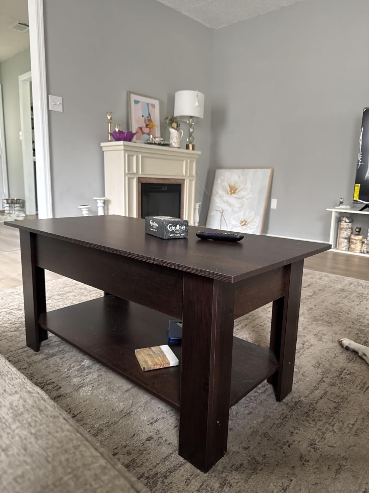 WLIVE Lift Top Coffee Table for Living Room/Dining/Office, Brown customer photo 1