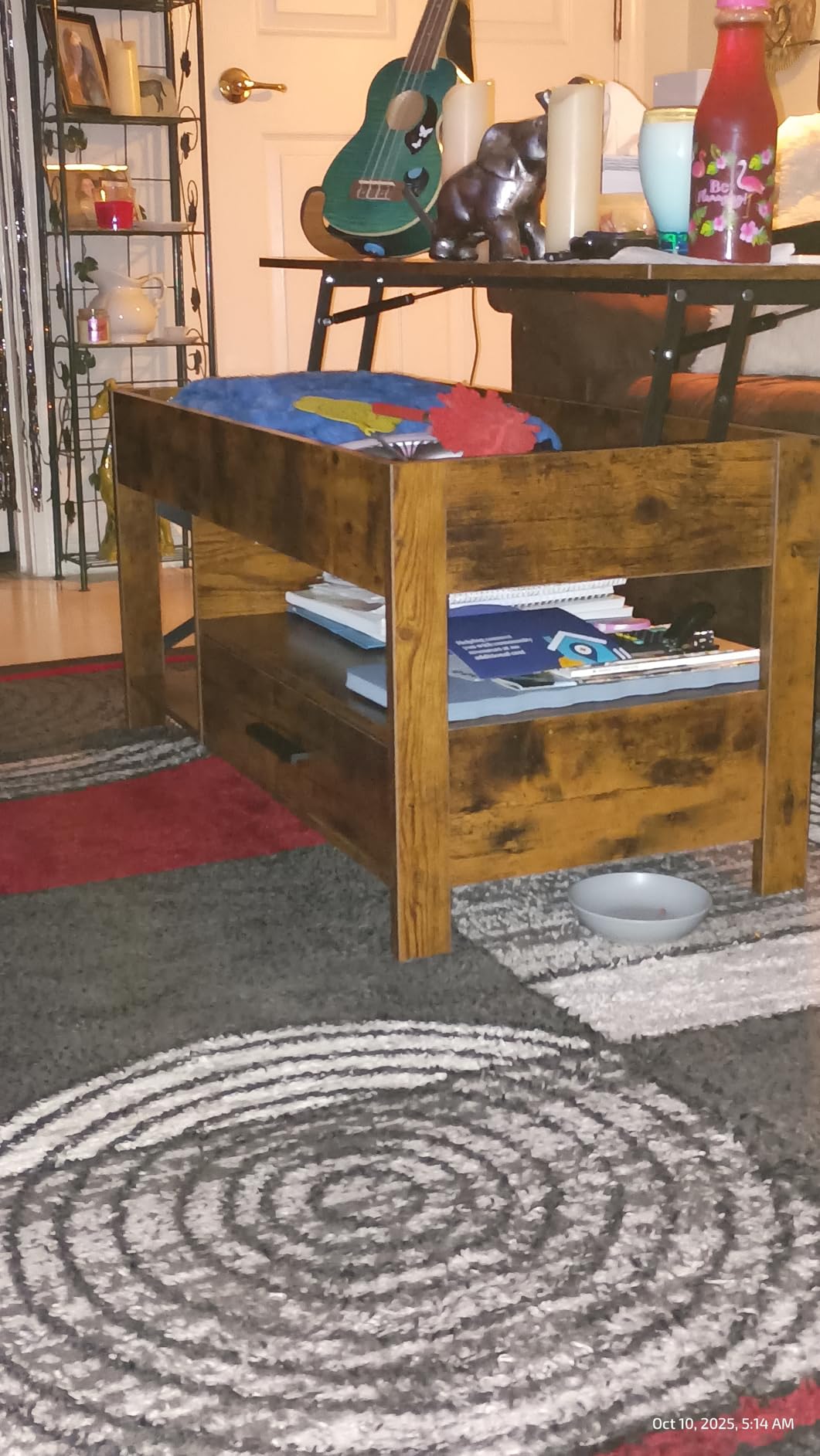 WLIVE Lift Top Coffee Table for Living Room/Dining/Office, Brown customer photo 2