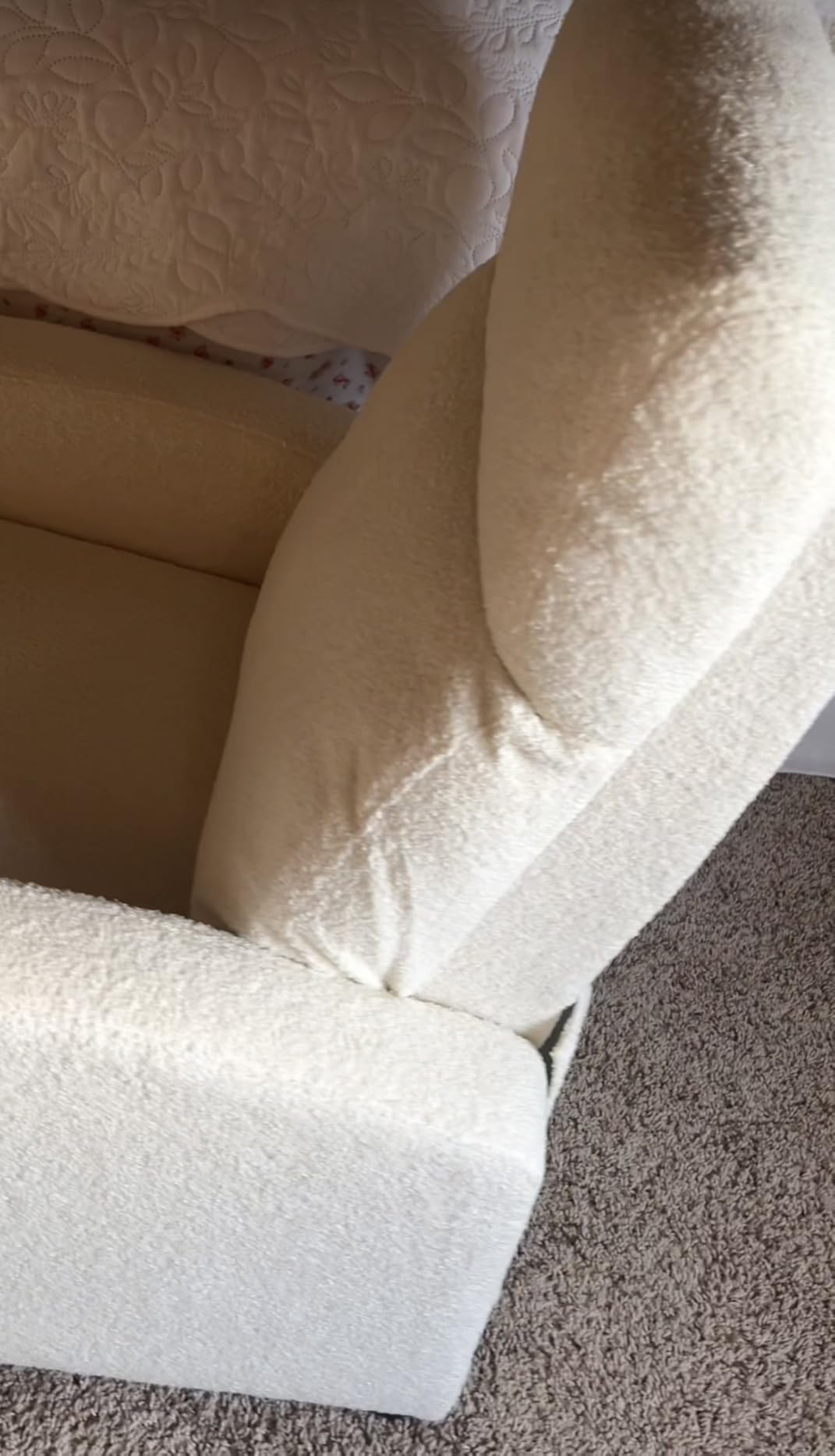 Topeakmart Fabric Recliner Chair Adjustable Modern Single Sofa Chair with Pocket Spring Living Room Bedroom Home Theater Ivory customer photo 1