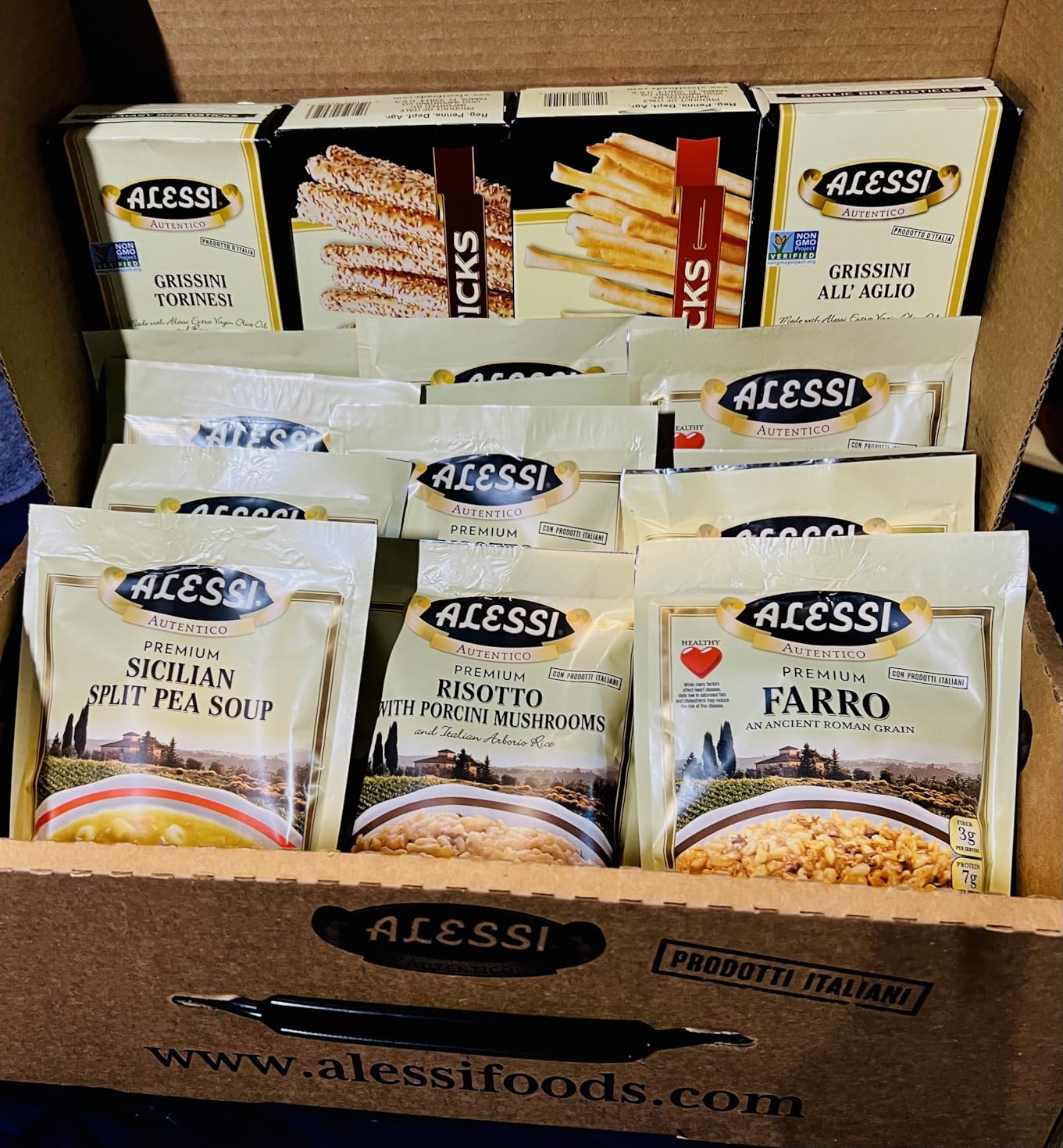 Alessi Taste of Italy Holiday Variety Gift Box, Sampler of Culturally Inspired Soups, Pastas, Risottos, Farros and Premium Bread Sticks customer photo 2