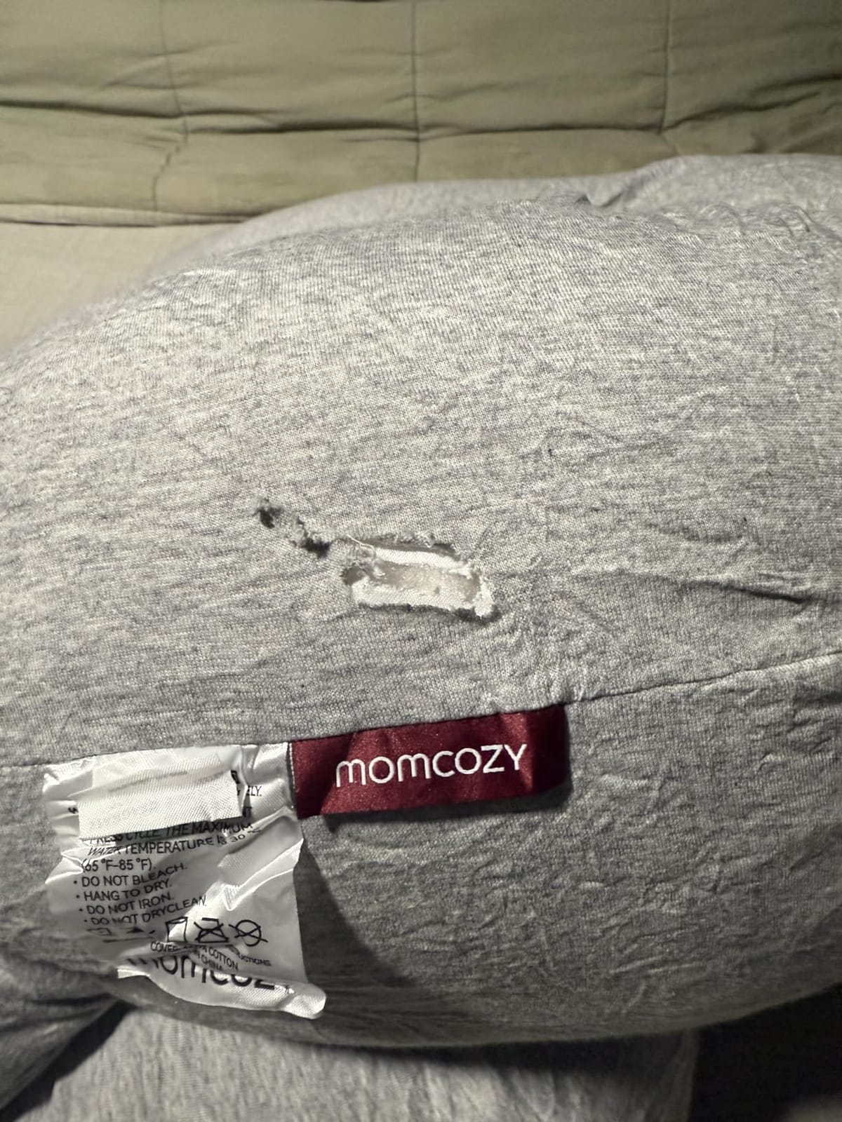 Momcozy Pregnancy Pillow for Sleeping - U Shaped Full Body Maternity Pillow | Removable Cotton Cover, Support for Back, Legs, Belly, Hips for Pregnant Women, Side Sleeper, 57 Inch, Grey customer photo 1