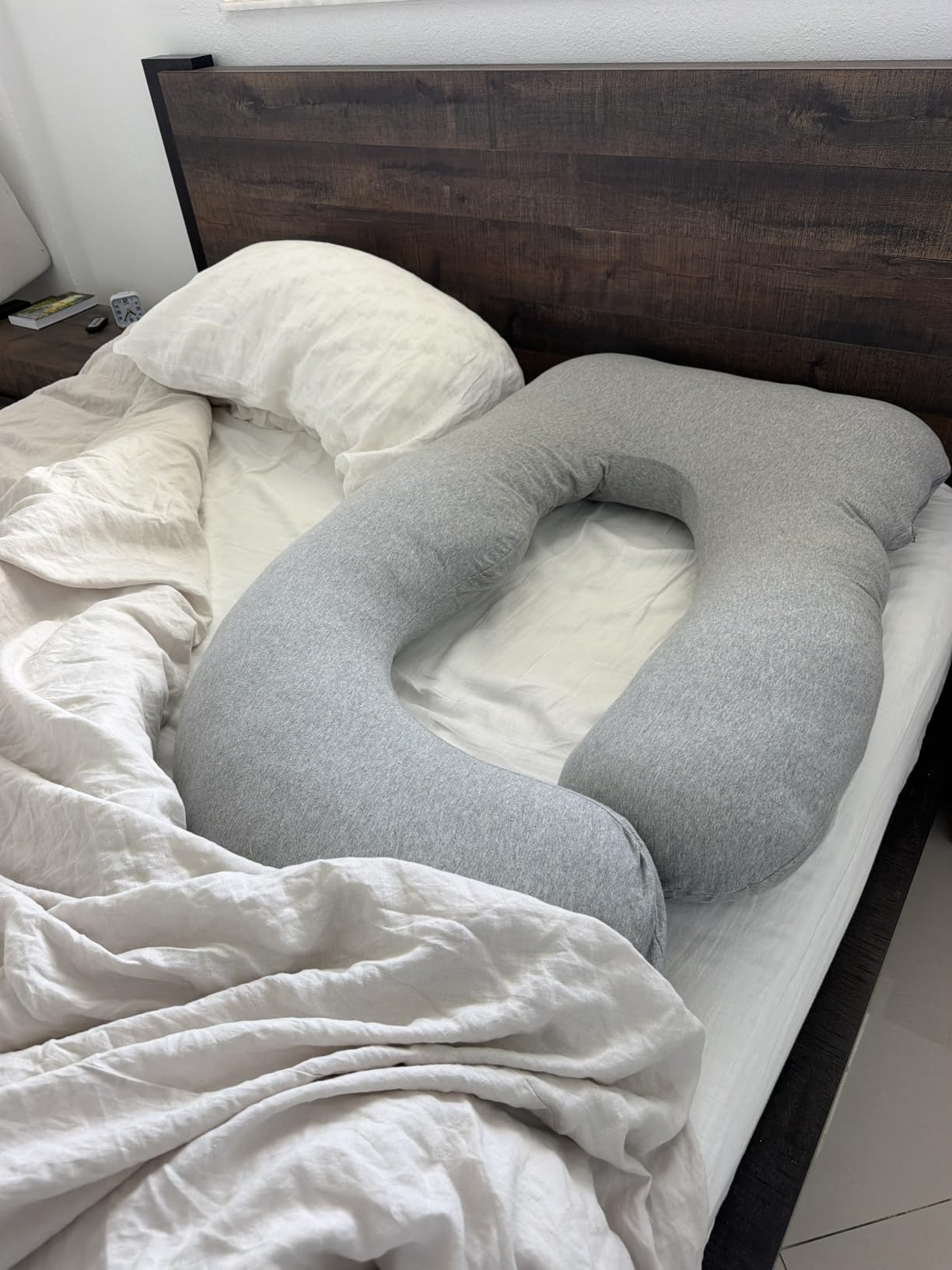 Momcozy Pregnancy Pillow for Sleeping - U Shaped Full Body Maternity Pillow | Removable Cotton Cover, Support for Back, Legs, Belly, Hips for Pregnant Women, Side Sleeper, 57 Inch, Grey customer photo 2