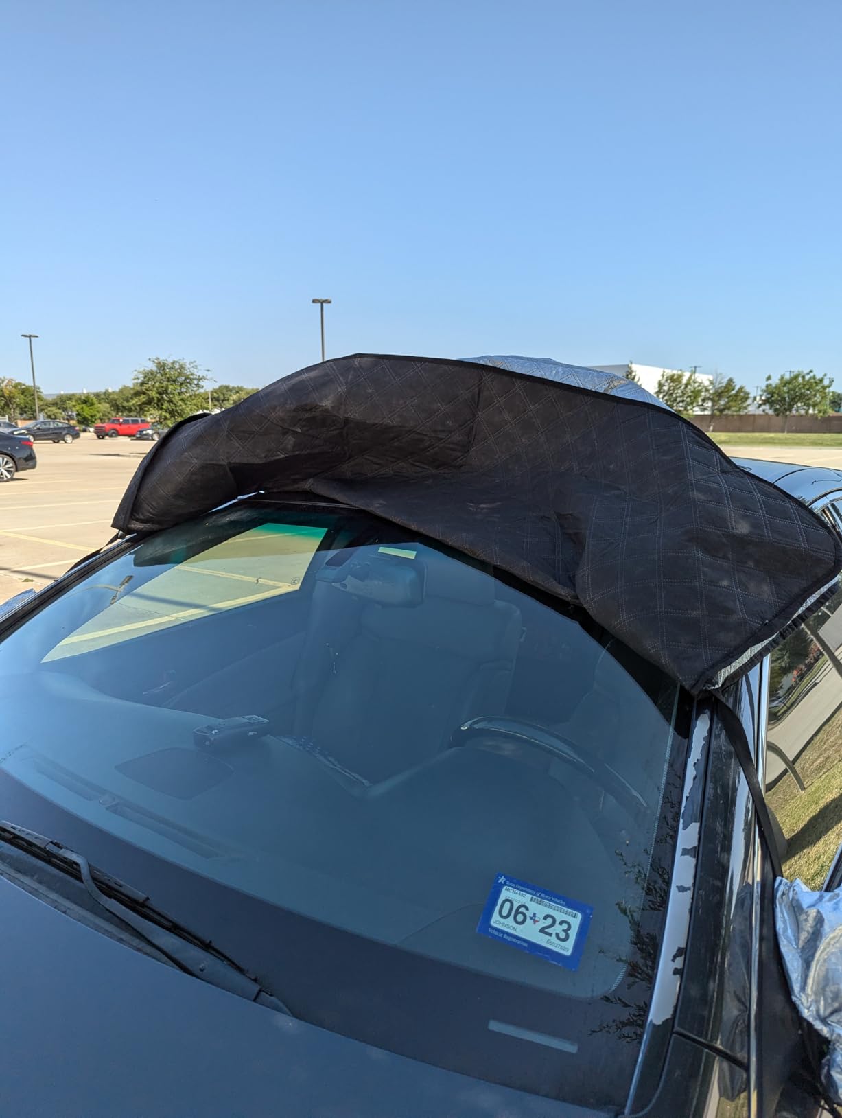 8sanlione 4-Layer Windshield Snow Cover with Side Mirror Covers | Magnetic edges, all-weather use, fits cars, SUVs, and trucks, automotive accessories customer photo 2