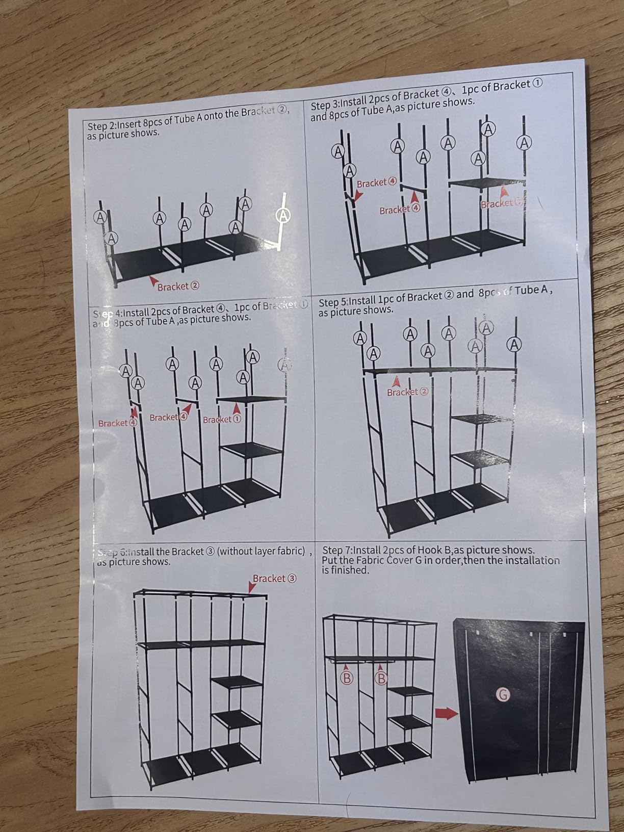 SORCEDAS Wardrobe Closet with Hanging Rods and Shelves for Clothes Storage, Portable Closet with Non-Fabric Cover, Sturdy Metal Frame, Black customer photo 1