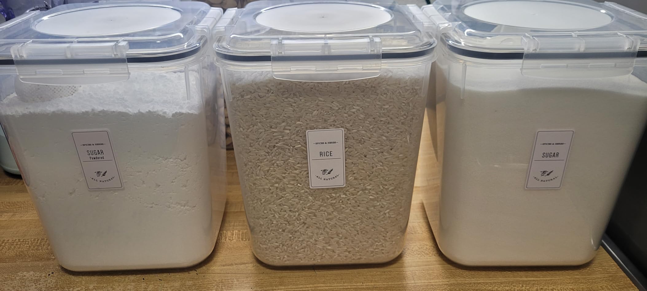 Storeganize Flour Sugar Storage Containers (5.3L/4pk) Great Rice Canisters Sets For The Kitchen pantry, Large Food Storage Containers With Lids Airtight customer photo 1