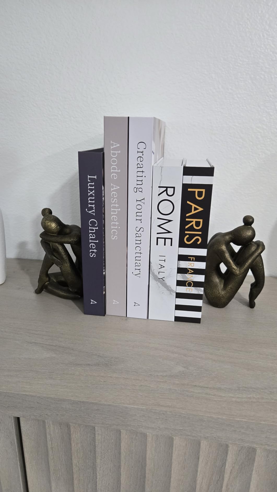 Lukitas Thinker Decorative Bookends, Non-Slip Book Holder, Resin 9'' | Creative Ornaments for Living Room Office Home Decor, 1 Pair/2 Piece customer photo 2