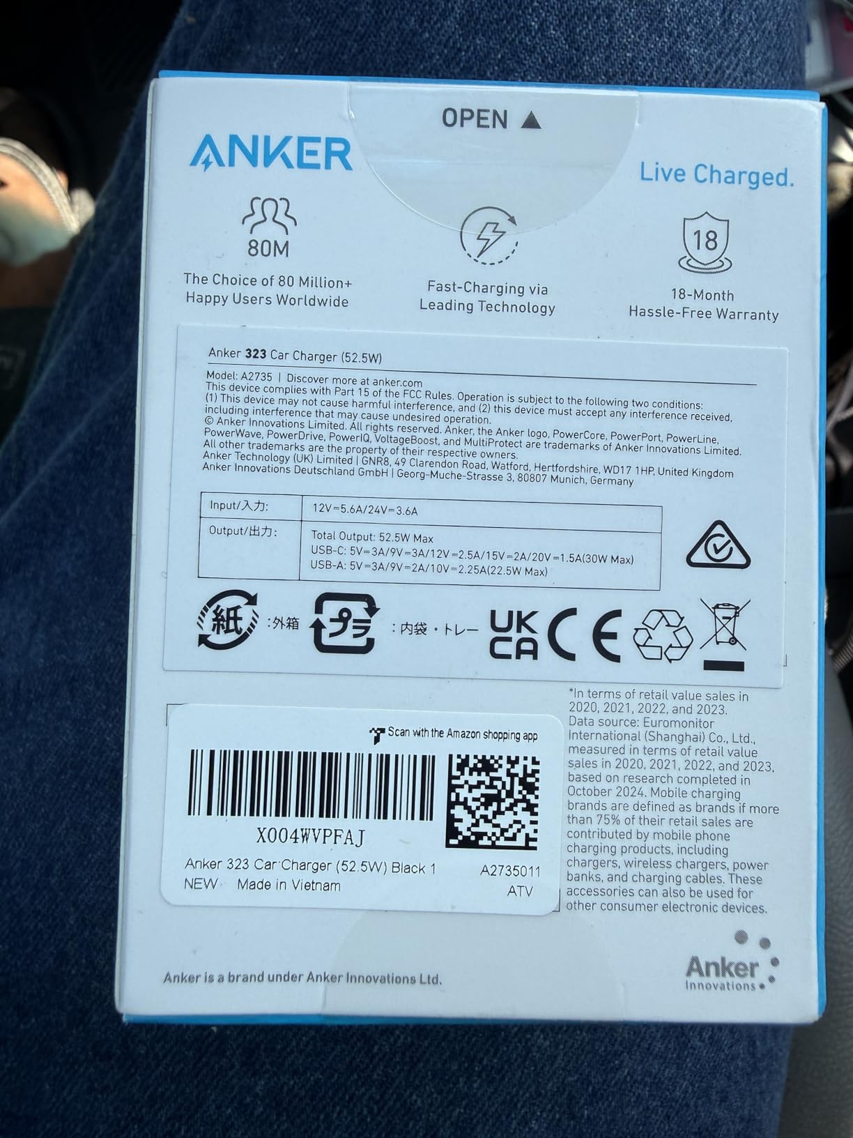 Anker 323 52.5W USB C Car Charger with 30W PowerIQ 3.0 Fast Charging | Cigarette Lighter Adapter, for iPhone 17 / 16 / 15 / 14 / 13 / 12 Series, Galaxy S25 / S24, Pixel, and More customer photo 2