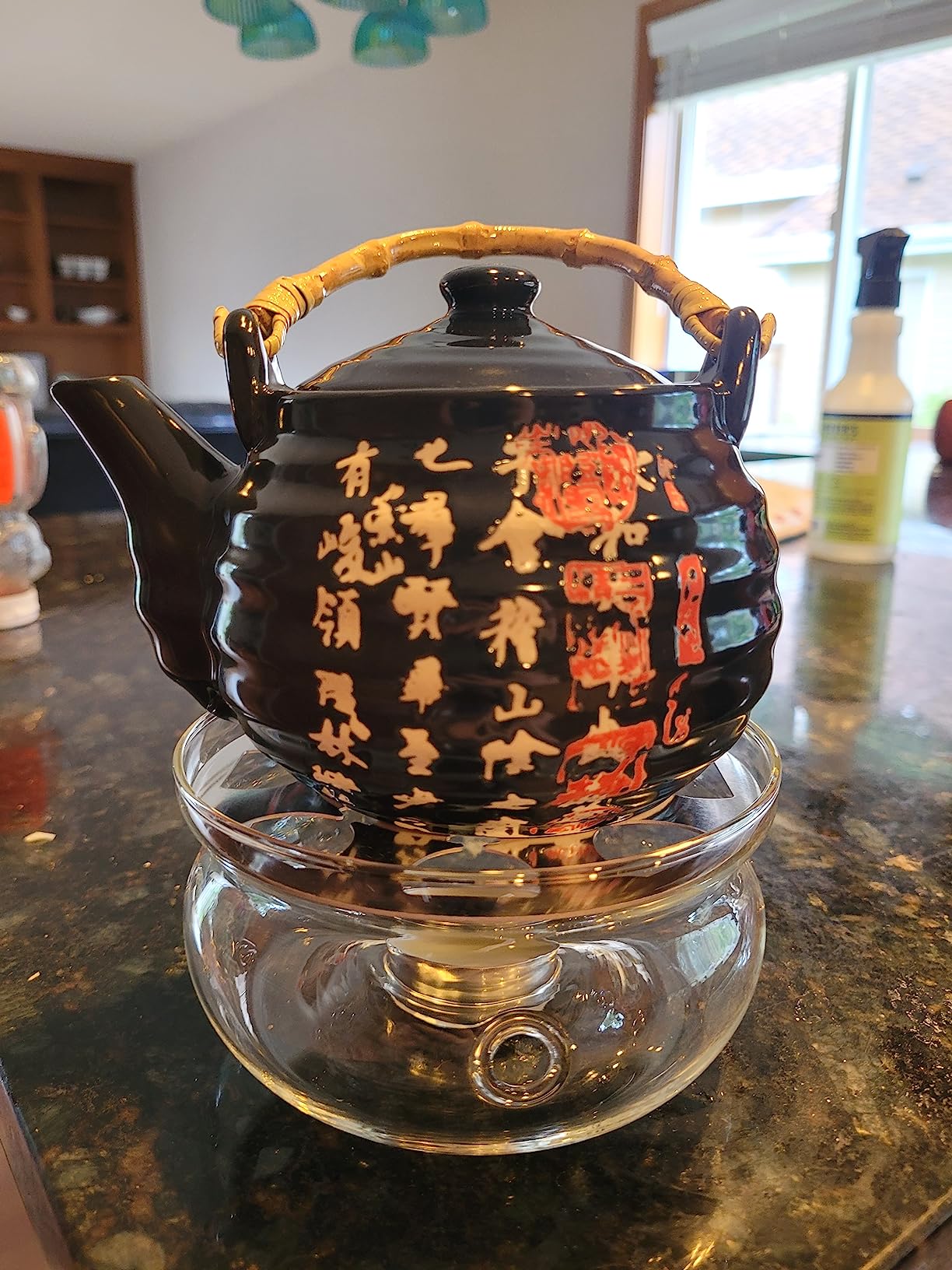 Teabloom Celebration Teapot Warmer - Standard Size (5-inch Diameter) - Heatproof Borosilicate Glass Tea Warmer - Tealight Candle Included customer photo 1