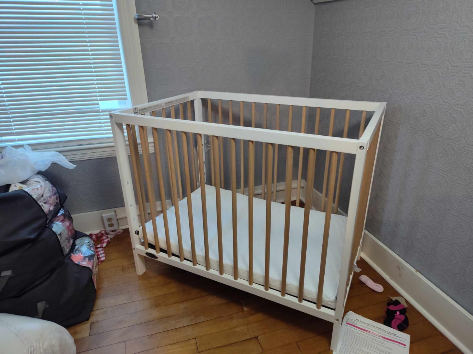 Graco Teddi 4-in-1 Convertible Mini Crib with Bonus Water-Resistant Mattress, Driftwood | GREENGUARD Gold Certified, Small Spaces Crib customer photo 2