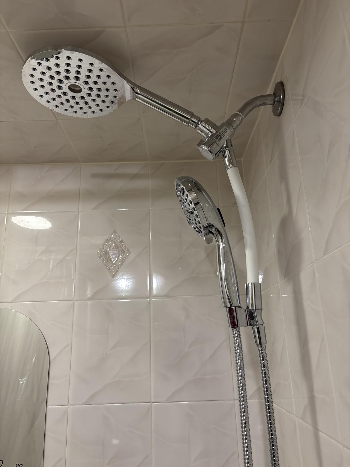 MakeFit Dual Handheld Shower Head Combo, 2-in-1 Rain Shower Heads System 8 Inch Rainfall Shower Head and 10 Modes High Pressure Hand Held Showerhead with Built-in Power Wash customer photo 1