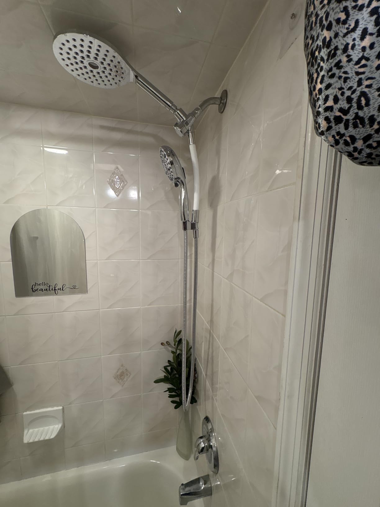 MakeFit Dual Handheld Shower Head Combo, 2-in-1 Rain Shower Heads System 8 Inch Rainfall Shower Head and 10 Modes High Pressure Hand Held Showerhead with Built-in Power Wash customer photo 2