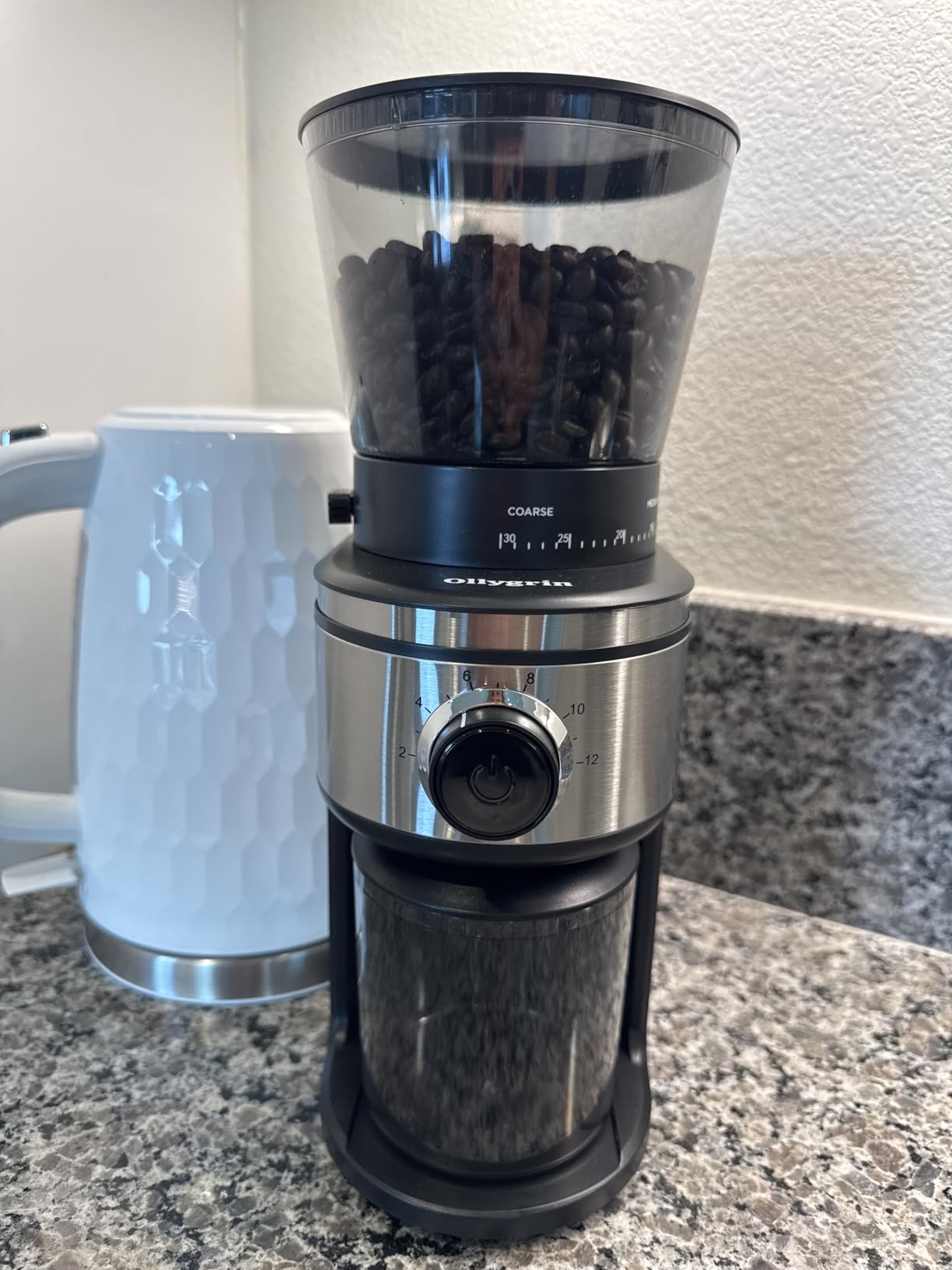 Ollygrin Burr Coffee Grinder, Electric Conical Coffee Bean Grinder With 30 Adjustable Grind Settings For 2-12 Cups, Sliver & Black customer photo 2