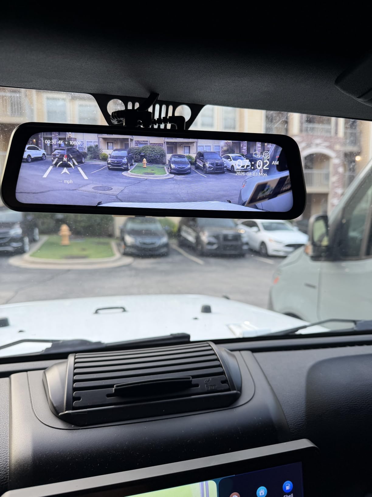 WOLFBOX G930 10'' 4K Rear View Mirror Camera with 64GB Card, 5.8GHz WiFi | Dash Cam Front and Rear with WDR, Touch Screen Rearview Mirror Backup Camera, Night Vision, Parking Monitor, Reverse Assist, GPS customer photo 1