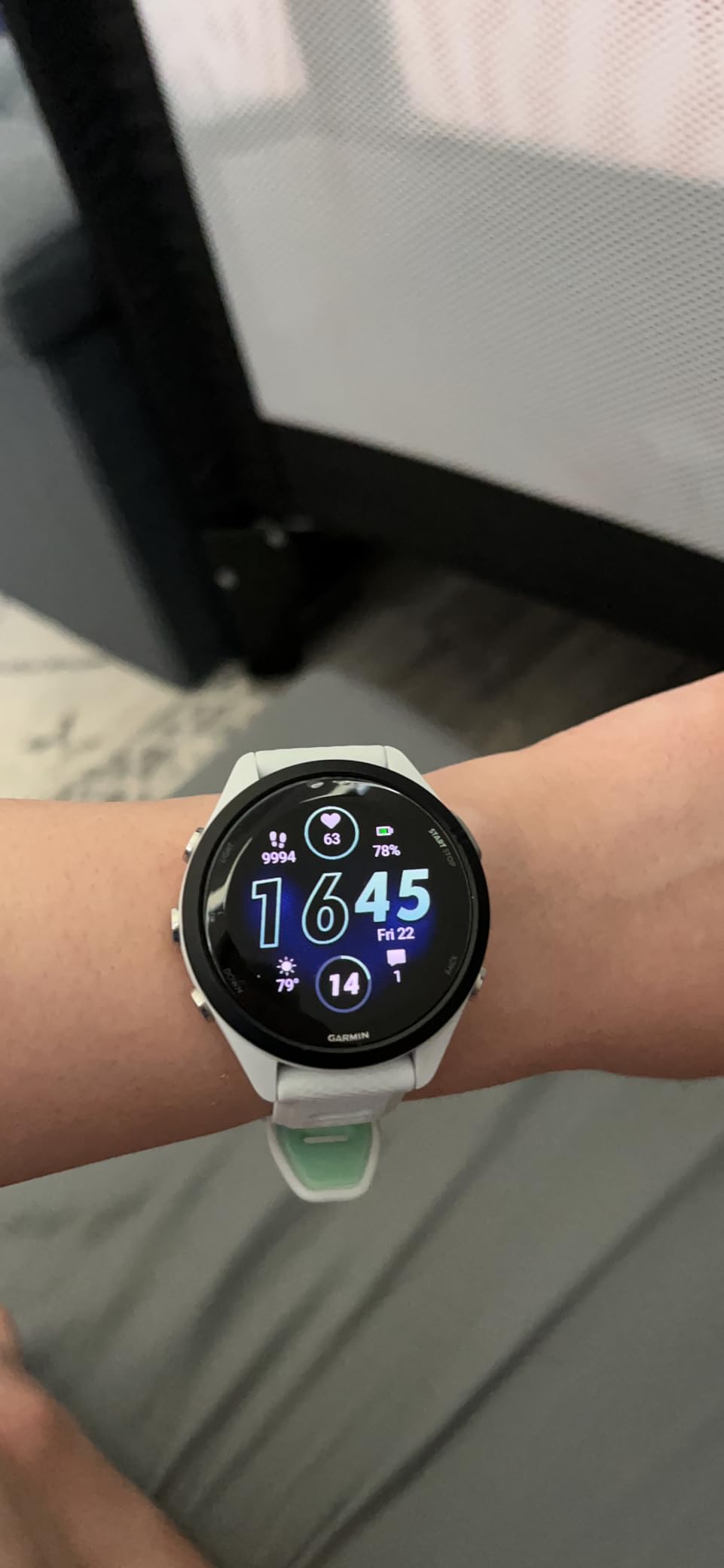 Garmin Forerunner 265, Running Smartwatch, 46mm, Black/Powder Gray | Advanced Training Metrics & Recovery Insights, Music On Your Wrist, Garmin Coach, Daily Suggested Workouts customer photo 1