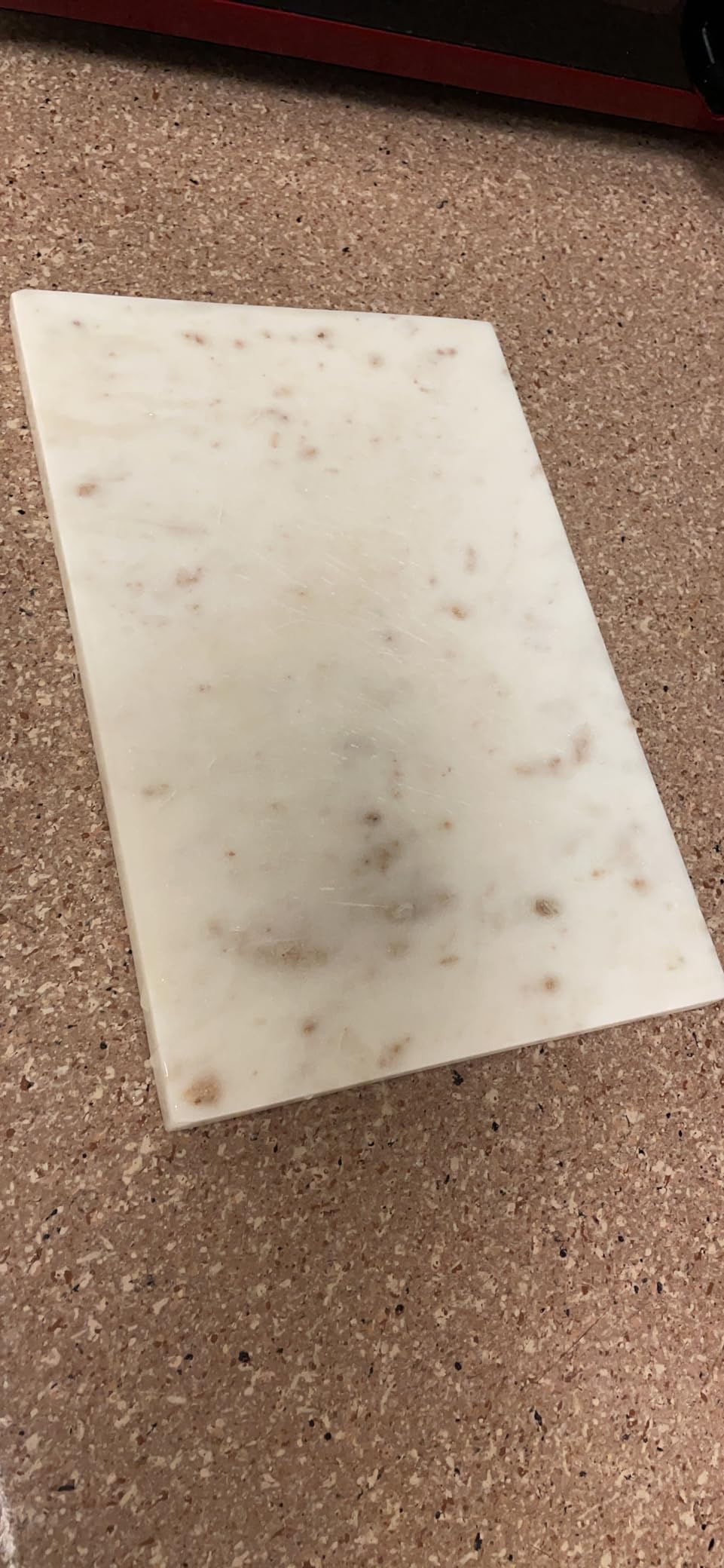 Marble Cheese & Pastry Cutting Board, 16 x 12 Inch, White | Natural Carrara Marble, Serving Tray, For Dough, Bread, Pizza, Charcuterie, Heavy, Non-Slip customer photo 2
