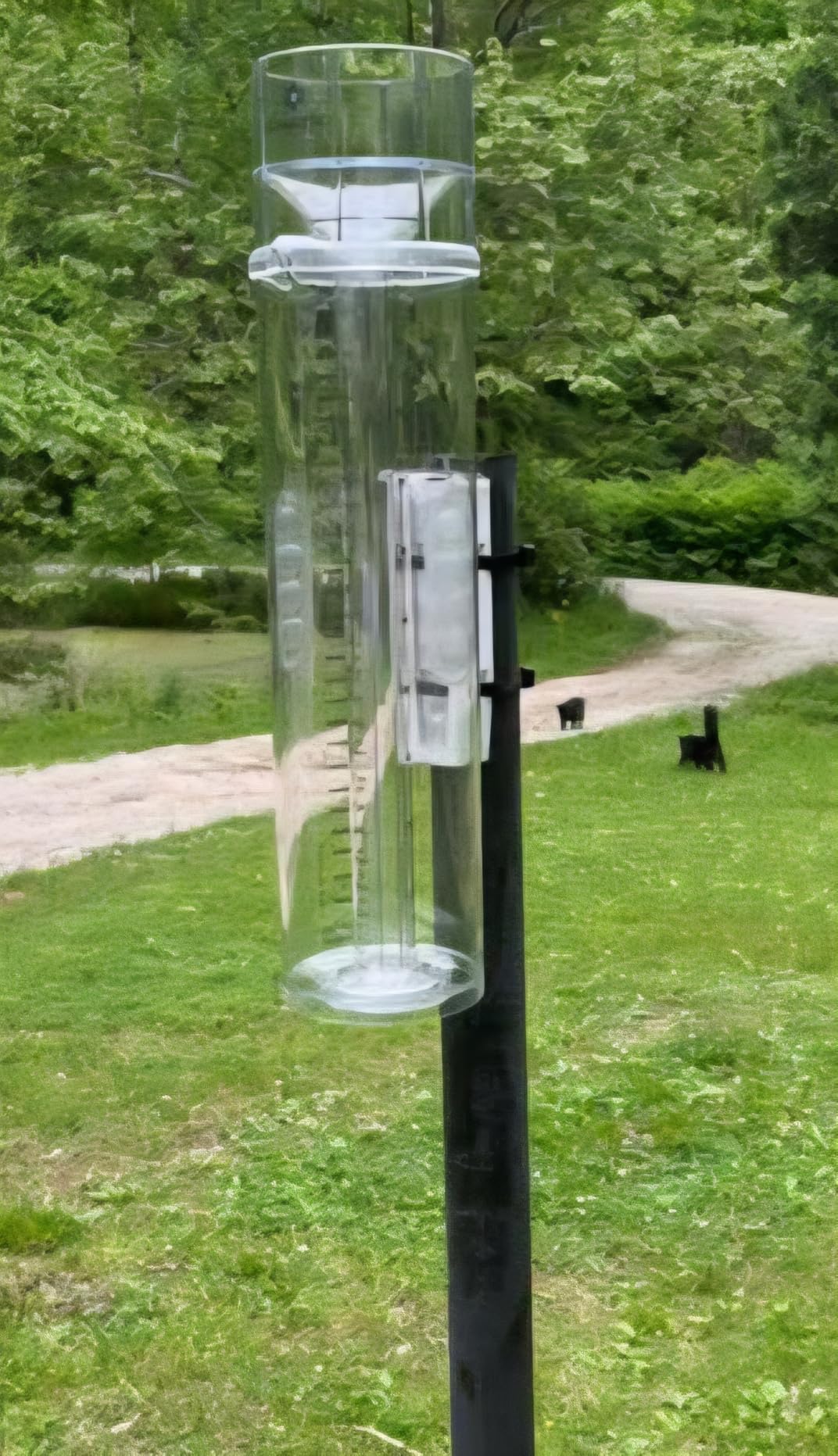 JMBay Rain Gauge Outdoor, Accurate Rain Gauges Outdoors Best Rated, Tall Rain Gauge for Yard with Stake, Decorative Rain Measure Gauge for Garden, Deck, Lawn with Red Floating Buoy, Adjustable Height customer photo 1
