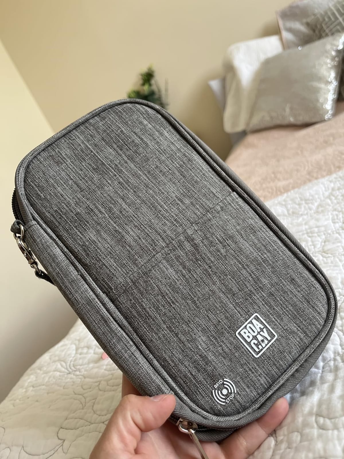 Travel Document Organizer with RFID, Family Passport Holder, Wallet for Women & Men, Portable & Waterproof Case for Cards, Boarding Pass, Money customer photo 1