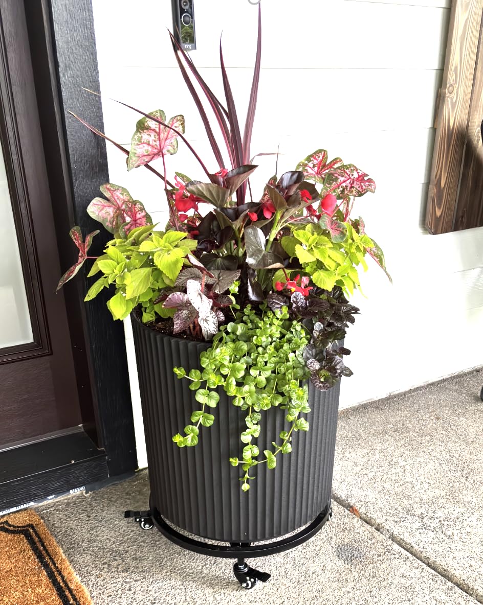 Veradek Demi Series Planter - Large Round Outdoor Planter | Made From a Durable Plastic-Stone Composite With Pre-Drilled Drainage Holes. Modern Porch/Patio Décor customer photo 2