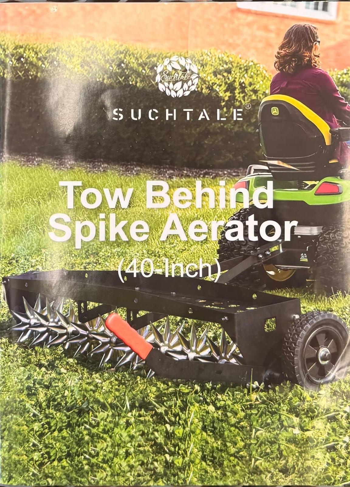 Suchtale 40-Inch Tow Behind Spike Aerator with Galvanized Steel Tines, Durable Lawn Aerator Soil Penetrator Spikes Tractor with Extra-Wide Tow Bar for Lawn and Farm customer photo 2