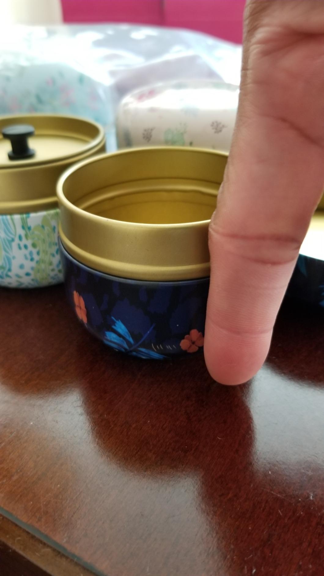 HAN SHENG 6Pcs Airtight Tea Storage Tins with Lids, Food Canister Set | 10 Oz, Tinplate, Coffee Spices Sugar, Loose Leaf Tea, Kitchen Storage, Freshness Seal, Double Lids, Elegant customer photo 2