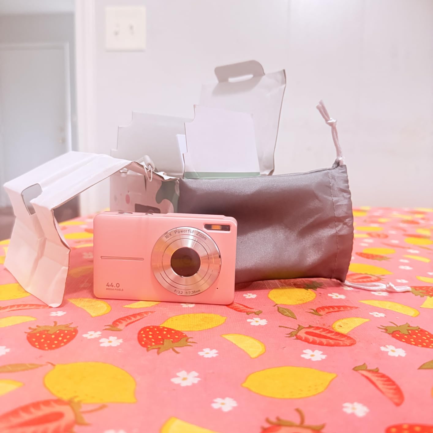 Camkory Digital Camera FHD 1080P with 32G Card 16X Zoom Easy for Kids Pink | Compact camera with anti-shake, Includes 2 batteries & charger. Perfect for parties, trips, birthdays gift from parents. customer photo 1