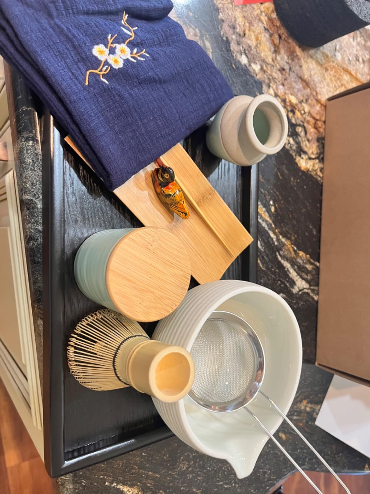 Artcome Japanese Matcha Tea Set, Matcha Bowl with Pouring Spout, Tea Tray, Bamboo Whisk, Ceramic Whisk Holder, Handmade Matcha Ceremony Kit (10Pcs) customer photo 1