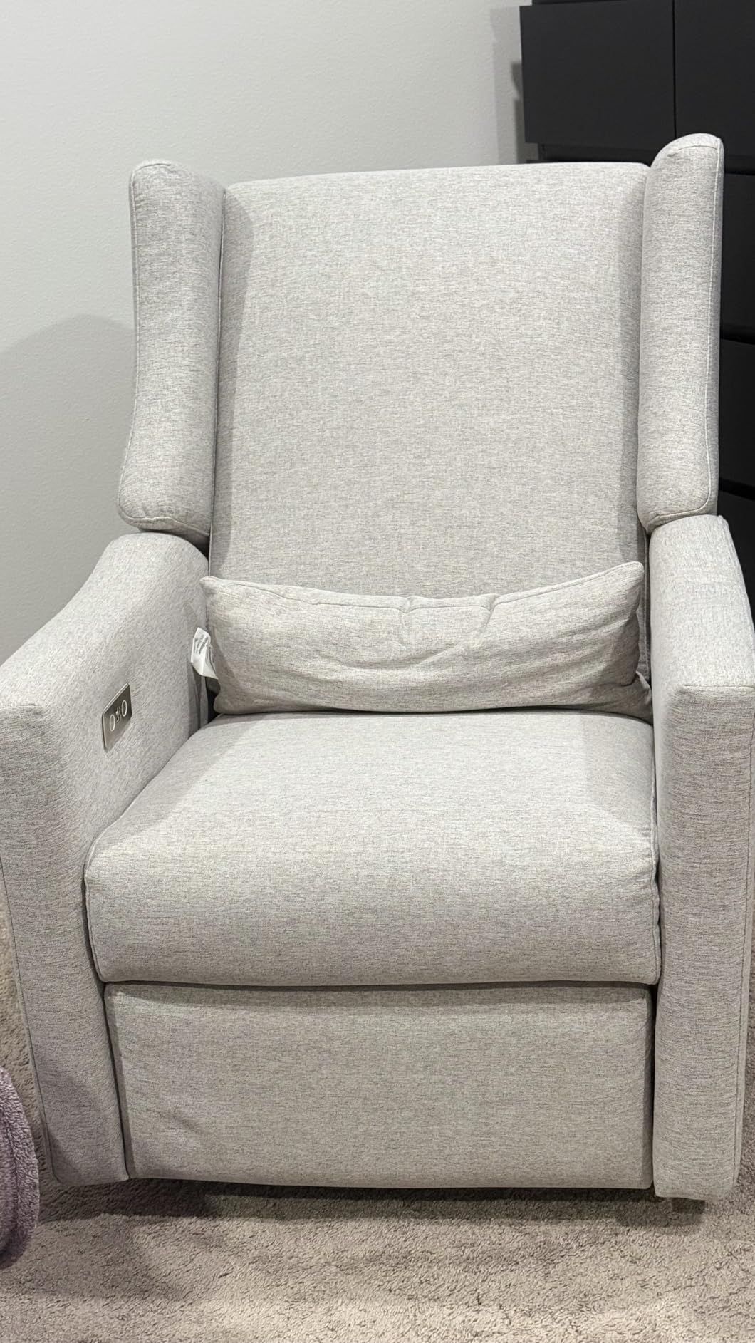 Babyletto Kiwi Electric Recliner Glider in Olive Boucle | GREENGUARD Gold & CertiPUR-US Certified - Power Recliner Nursery Chair w/ USB Ports - 270° Swivel, Easy Assembly customer photo 1