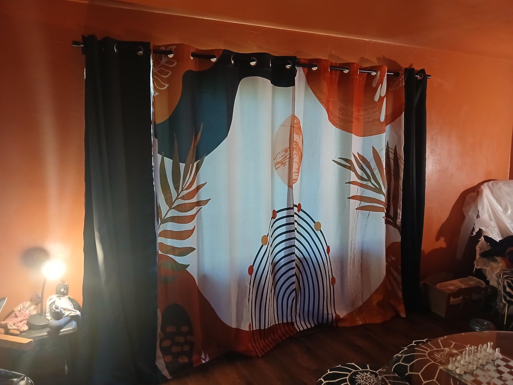 Joydeco Blackout Curtains 120 Inch Length 2 Panels Set, Thermal Insulated Long Curtains & Drapes 2 Burg, Christmas Drapes for Living Room Bedroom Window customer photo 2