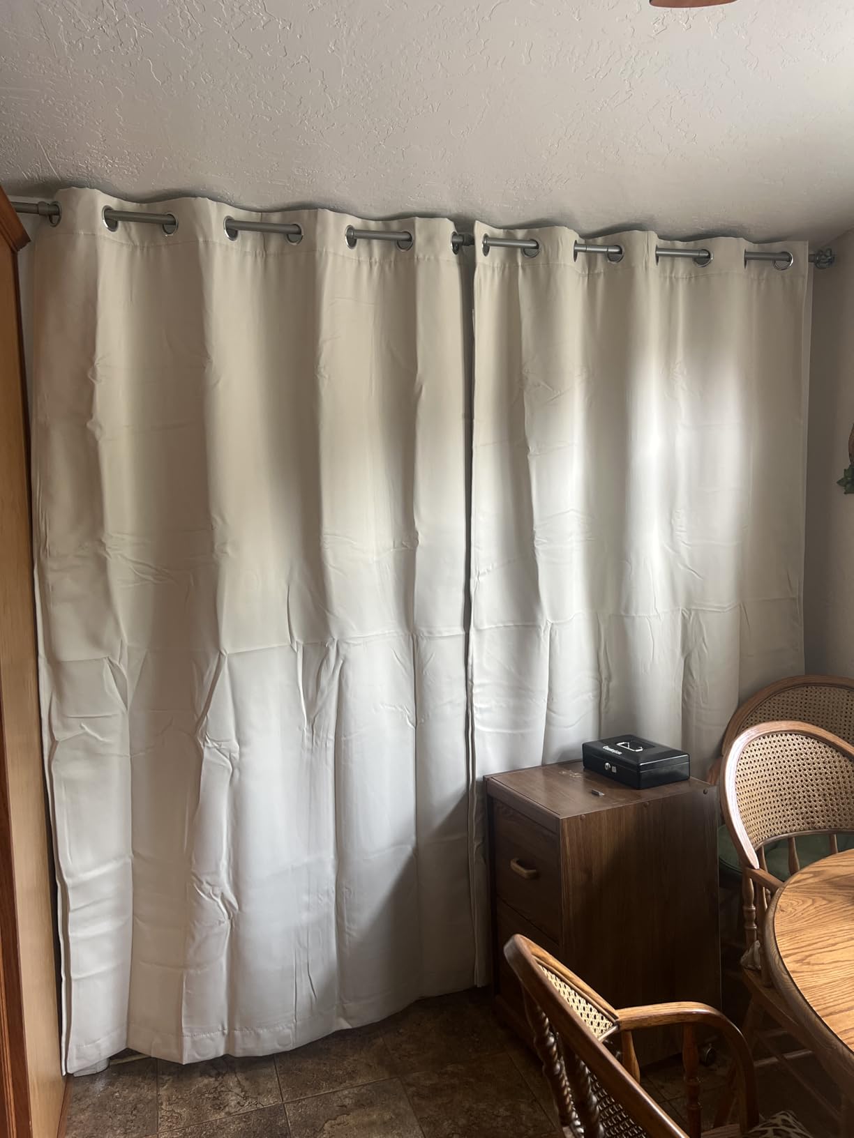 KGORGE 4-in-1 Soundproof Anti Dust 100% Blackout Curtains with Melt-Blown Layer Noise Reducing Thermal Insulating Window Drapes for Bedroom Nursery, W 52 x L 84, Black, 2 Panels customer photo 2