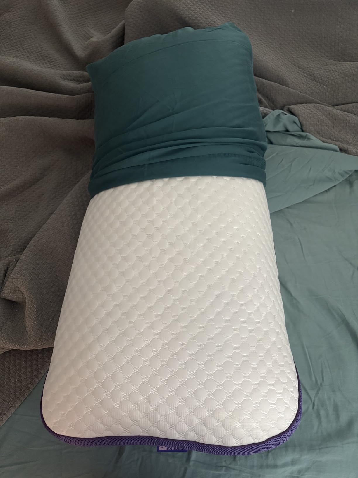 HOMELAB Adjustable Shredded Memory Foam Pillows, Queen 20x28, 2 Pack | Adjust the loft of both pillows for side, back or stomach sleeping; cooling removable covers add comfortable support customer photo 1
