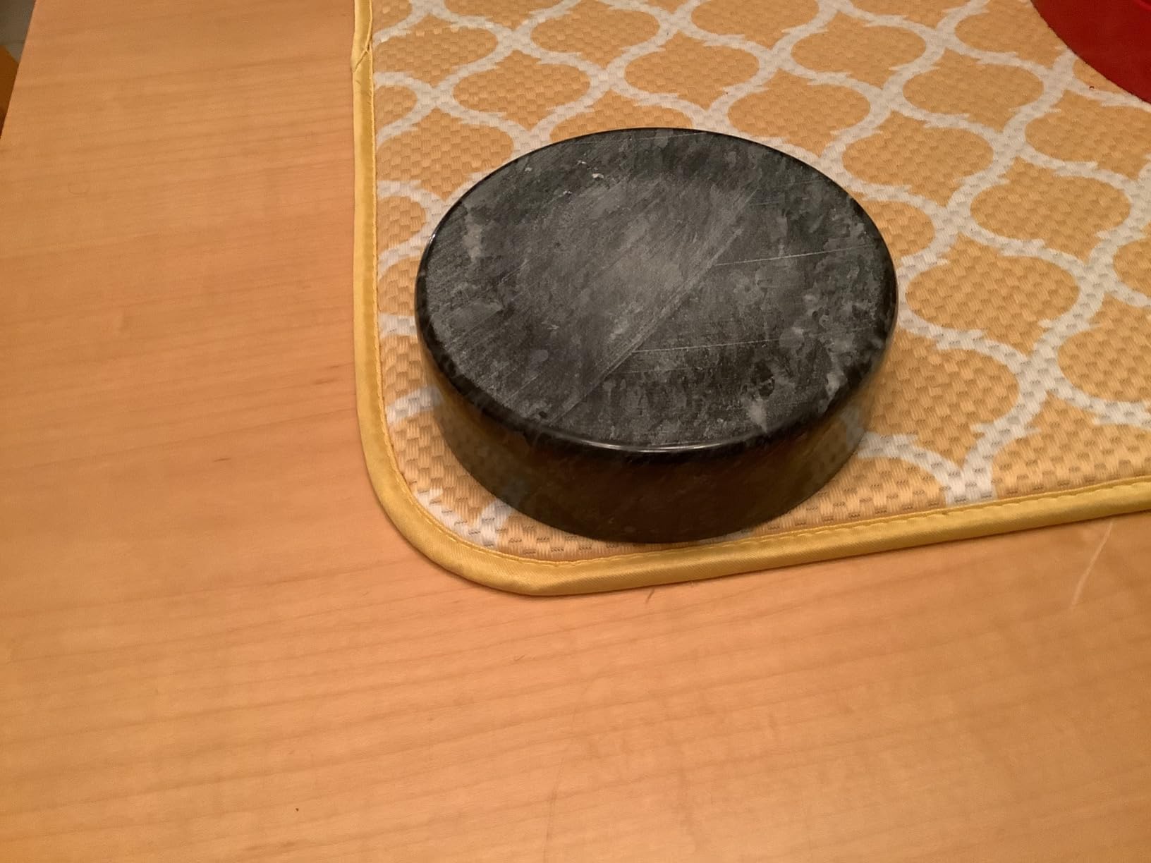 Hoolerry 2 Pcs Marble Wine Bottle Coasters Set, White, 4.7x1.2 inch customer photo 2