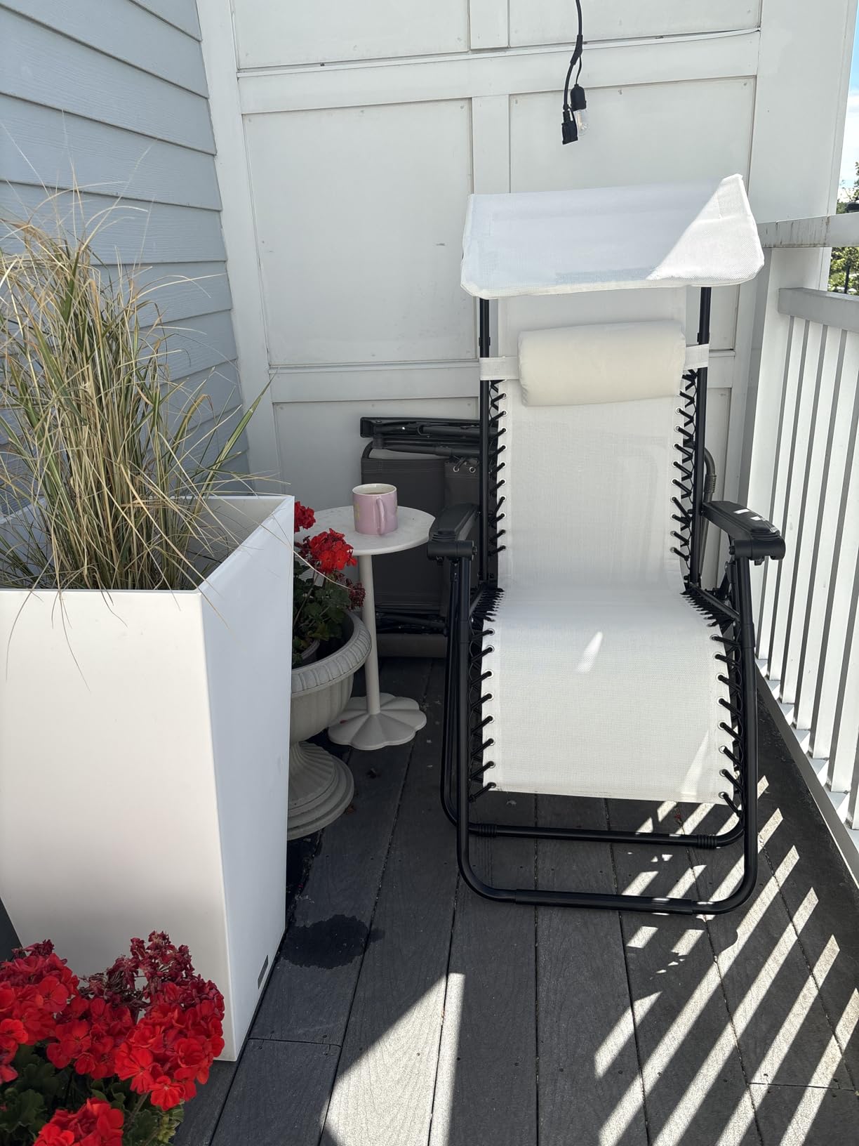 Best Choice Products Folding Zero Gravity Outdoor Recliner Patio Lounge Chair w/Adjustable Canopy Shade, Headrest, Side Accessory Tray, Textilene Mesh - Burnt Orange customer photo 1