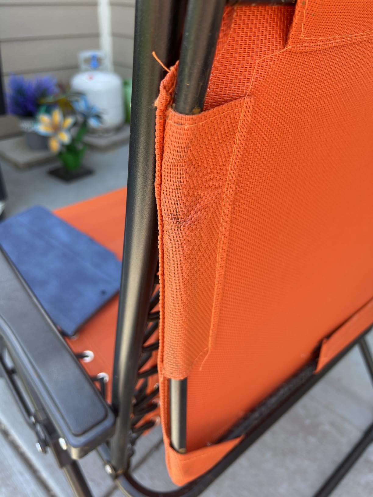 Best Choice Products Folding Zero Gravity Outdoor Recliner Patio Lounge Chair w/Adjustable Canopy Shade, Headrest, Side Accessory Tray, Textilene Mesh - Burnt Orange customer photo 2