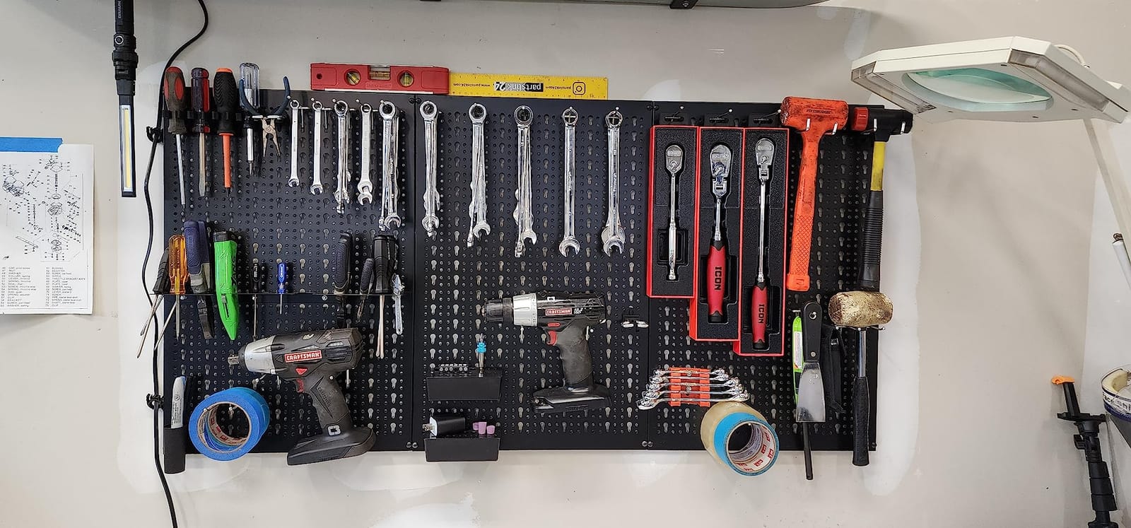 Ultrawall Peg Board Wall Organizer 4 ft. Metal Garage Wall Pegboard | Peg Board Panels Tool Storage Kit with Accessories 45pcs customer photo 1