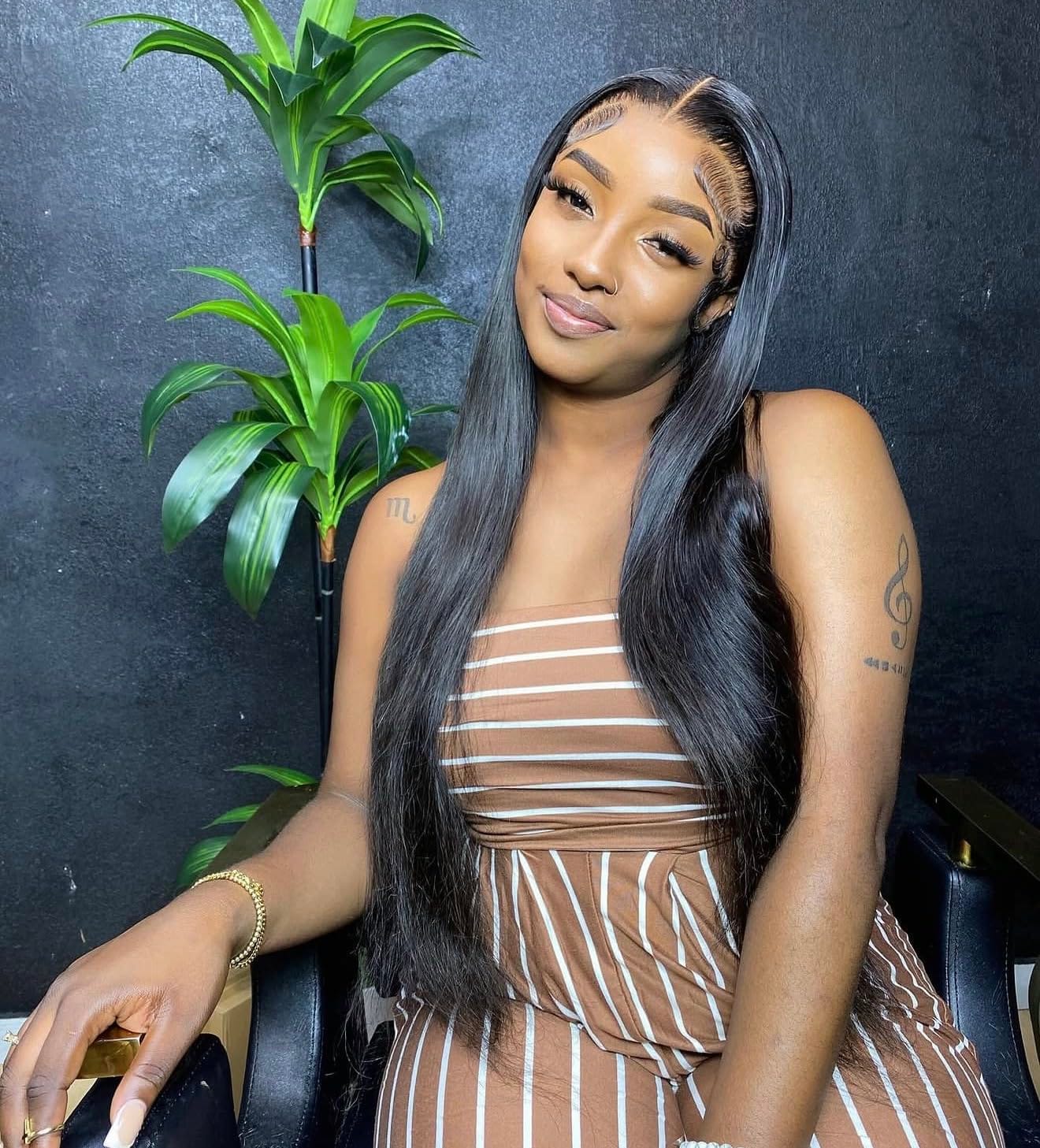 30 Inch Lace Front Wigs Human Hair Pre Plucked with Baby Hair 200 Density Real Human Hair Wig Straight 13x4 HD Lace Frontal wigs customer photo 1