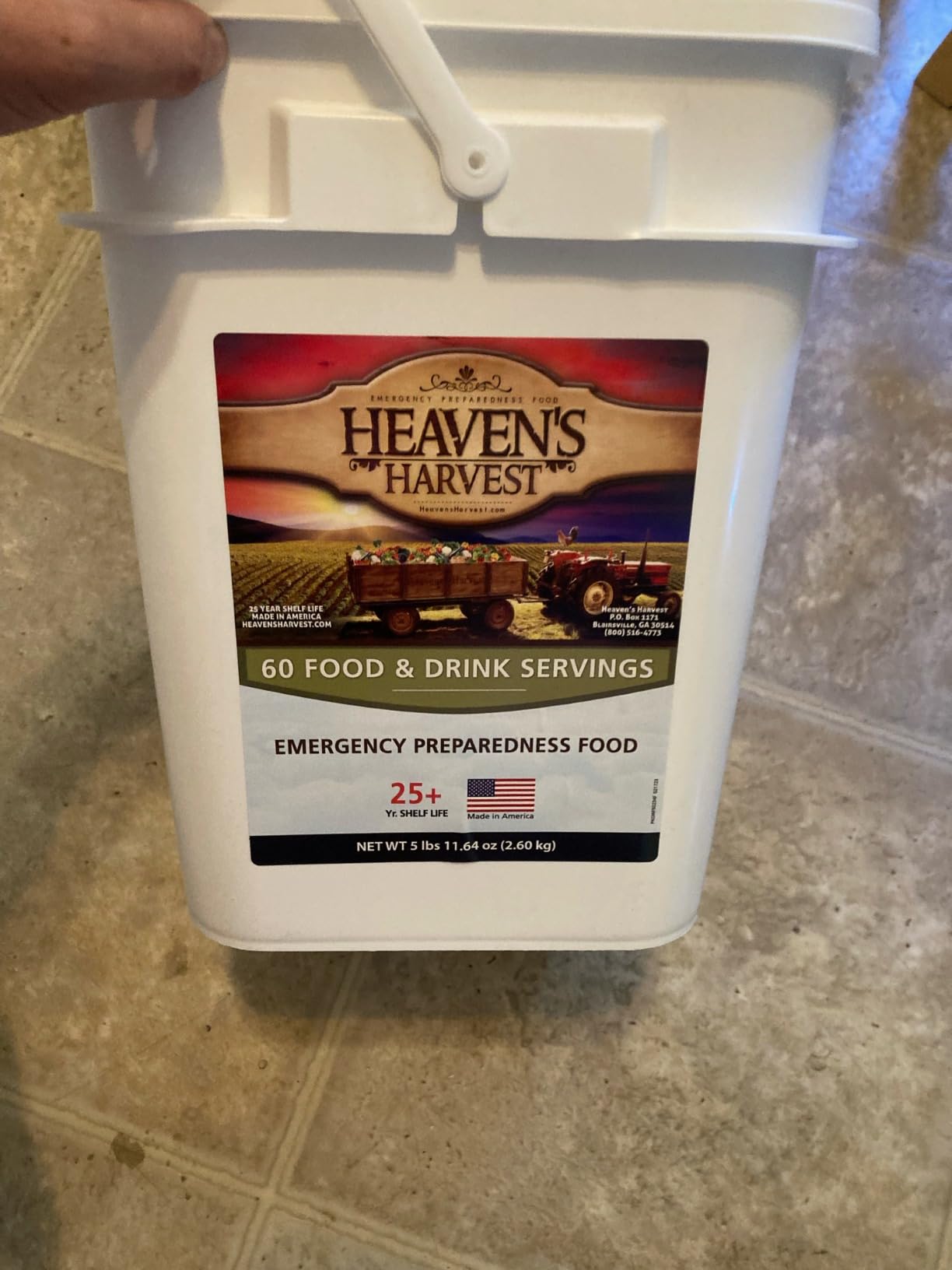 Heaven’s Harvest 25-Year Family Food Kit — Emergency Food Supply. Freeze Dried Survival Food Kit + Water-Proof 25-Year Storage Bucket. MRE Meals/Non-Perishable & Perfect Camping Food (60 Servings) customer photo 2