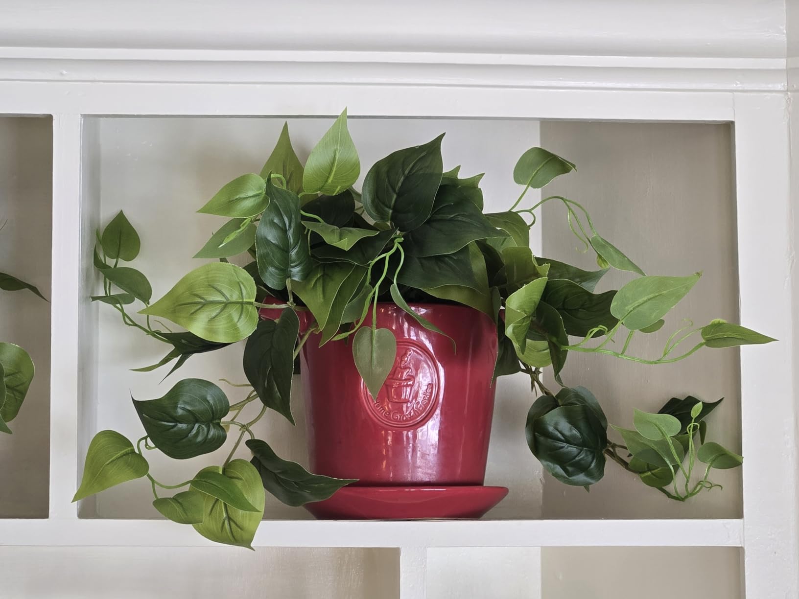 CEWOR Artificial Plants Fake Pothos with Plastic Pot Artificial Potted Plant for Home Office Bedroom Indoor Outdoor Decor 1 Pack customer photo 1
