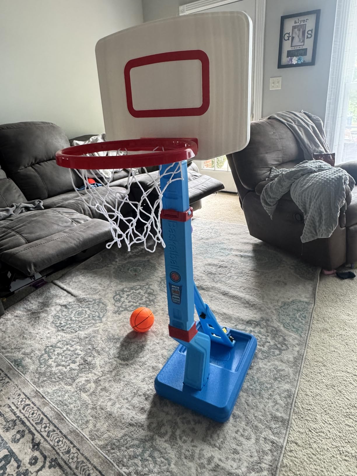 Toddler Basketball Hoop Indoor Mini Adjustable Basketball Goal with Ball Pump Outdoor Toys Backyard Game Outside Pool Basketball Toys for 3 4 Year Old Boy Girl Kid Toy Age 4-8 Birthday Gift customer photo 1